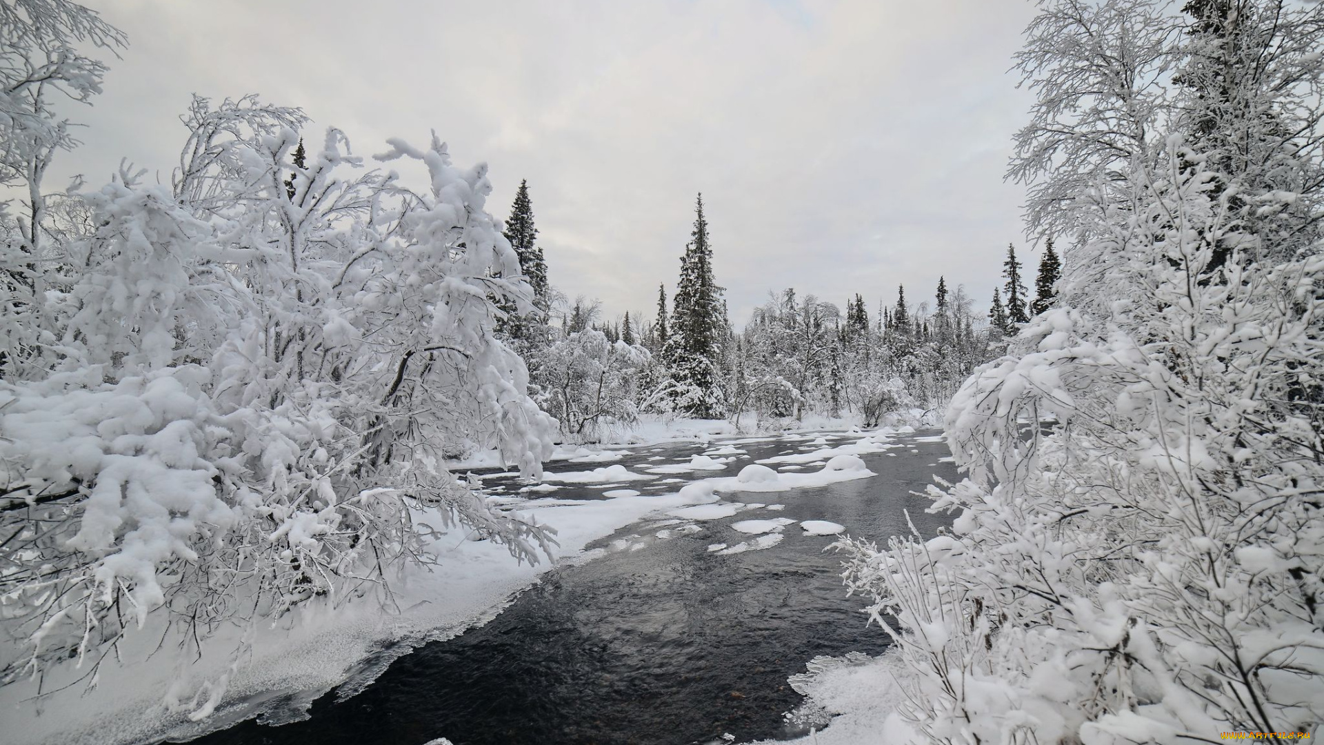 природа, зима, север, заполярье, снег, пейзаж