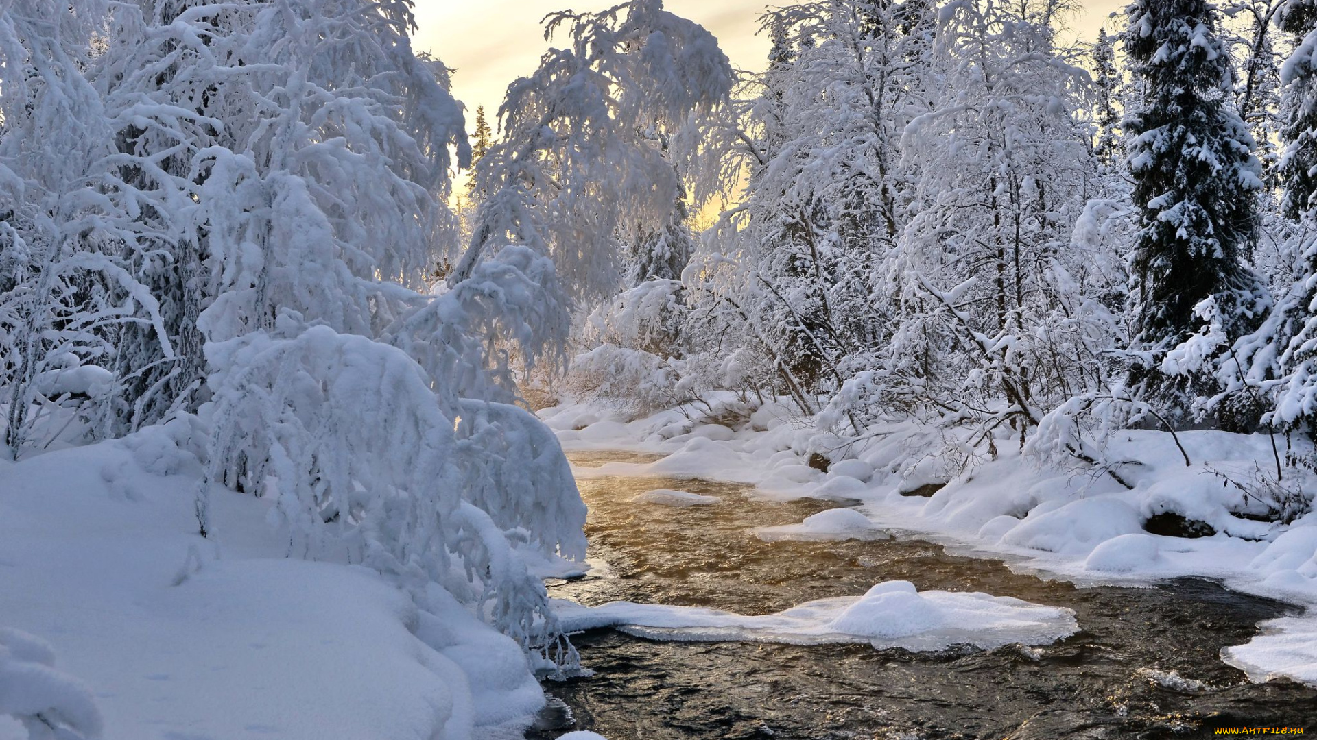природа, зима, снег, пейзаж, заполярье, север