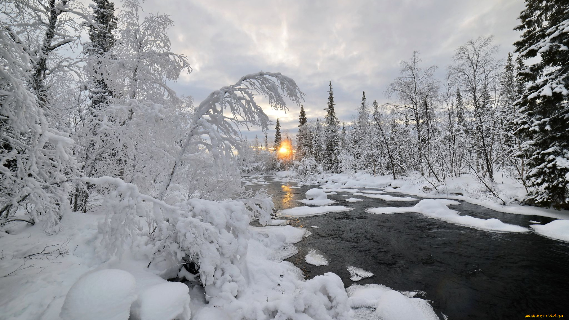 природа, зима, снег, пейзаж, заполярье, север