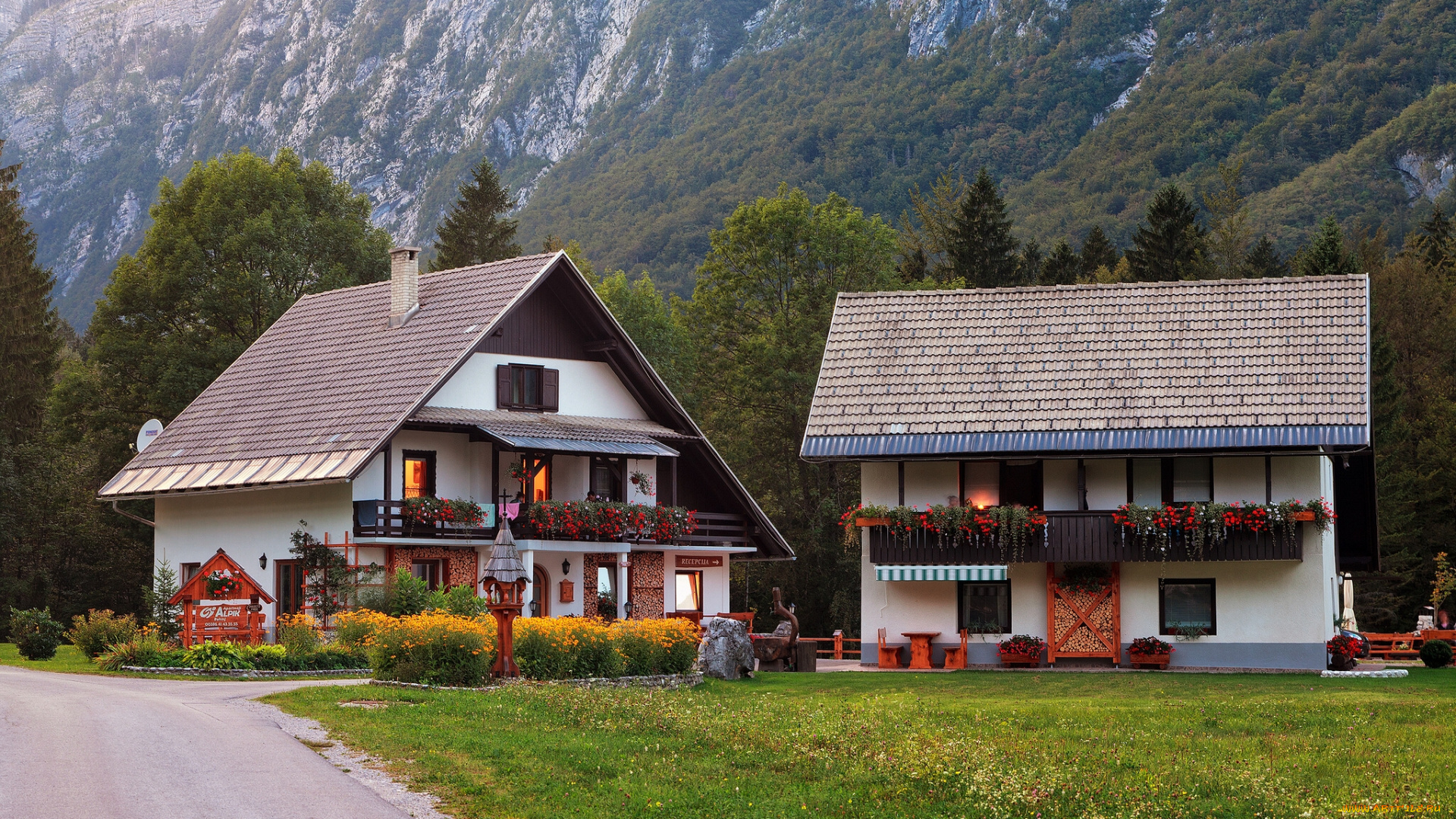 slovenia, города, -, здания, , дома, домики, словения, julian, alps, юлийские, альпы