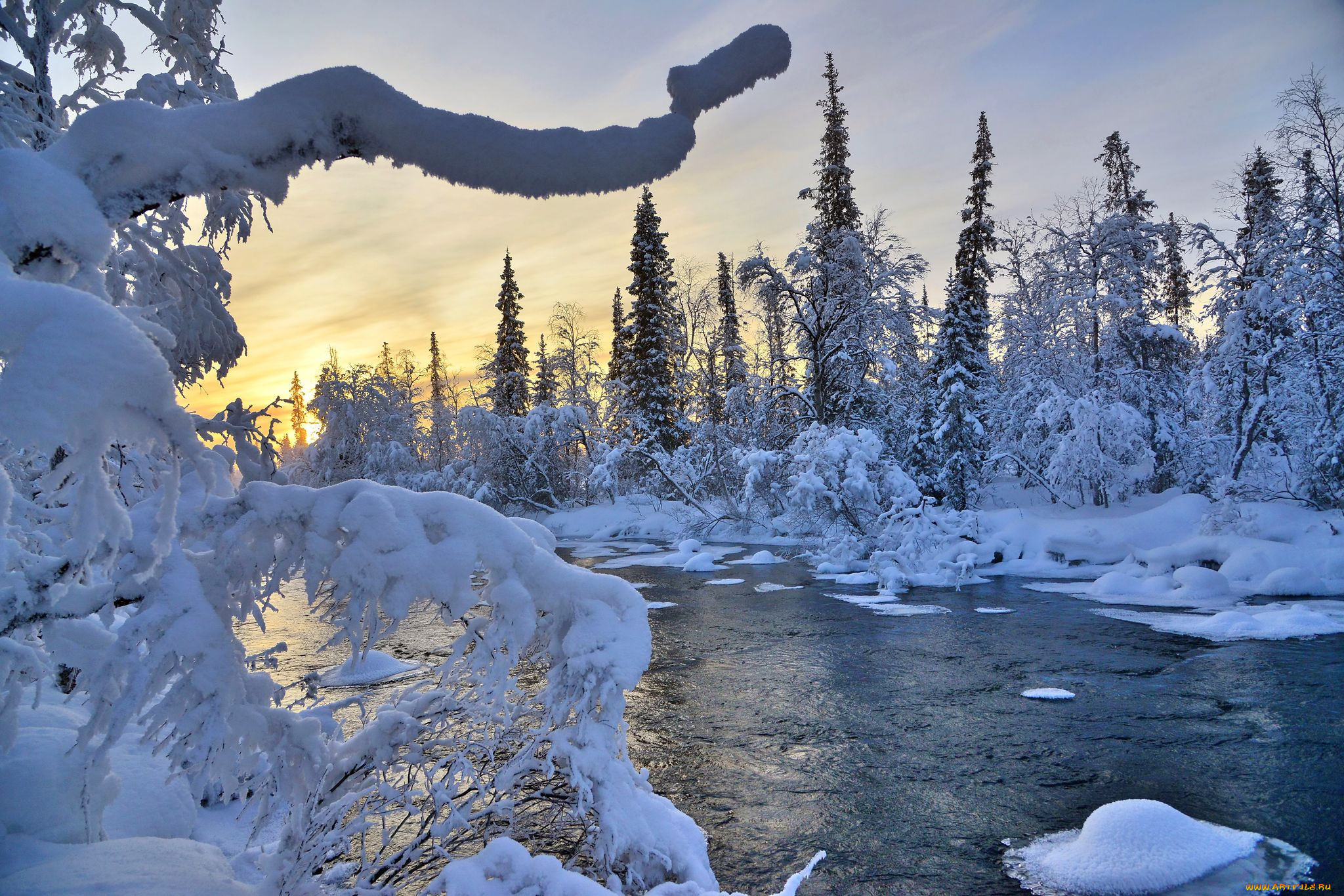 природа, зима, пейзаж, снег, север, заполярье