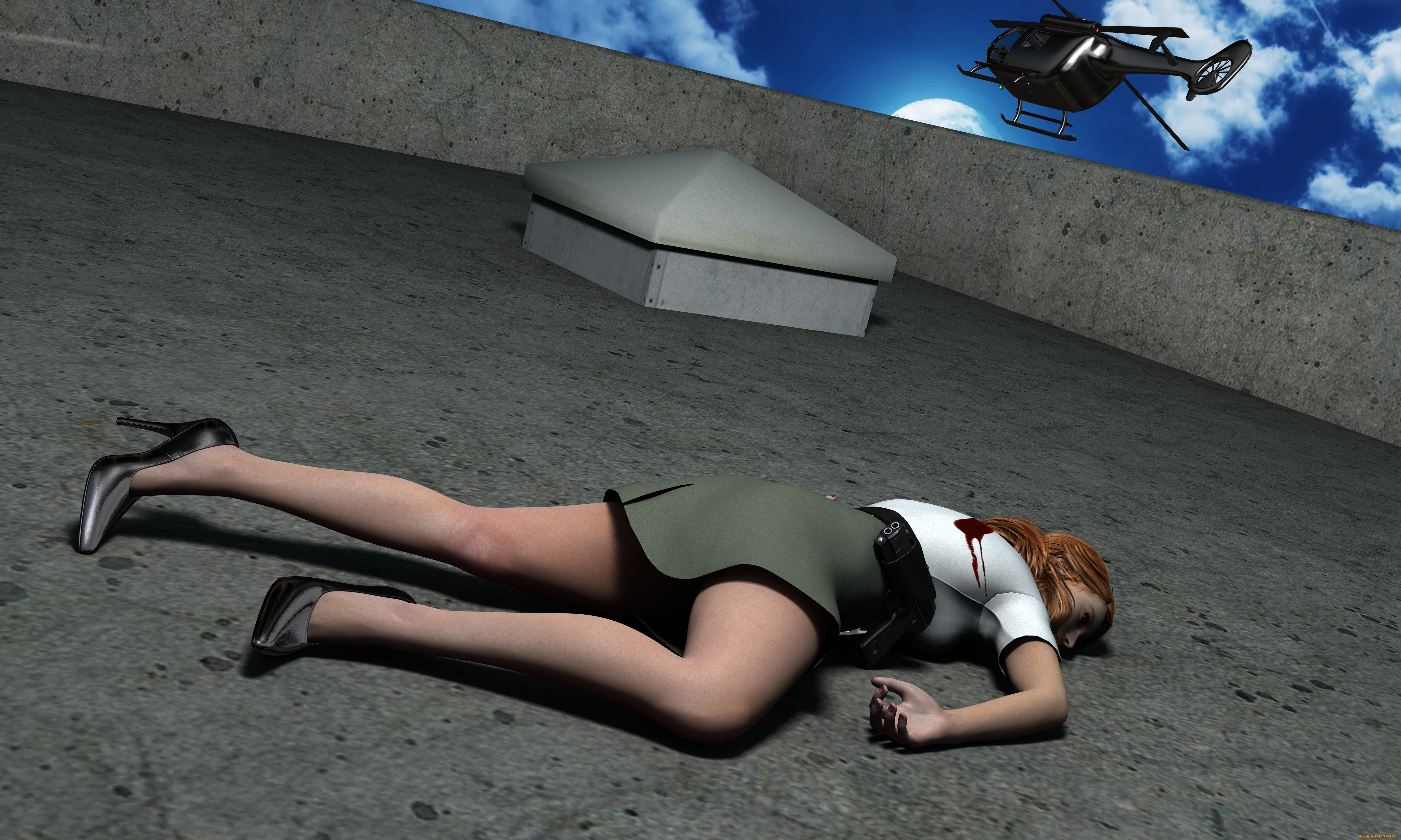 black, attack, 3д, графика, fantasy, , фантазия, девушка