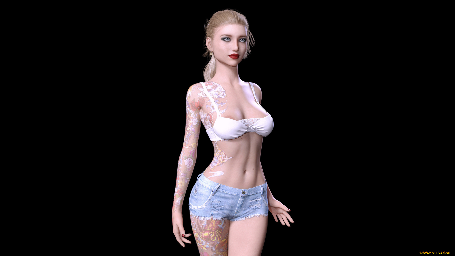 3д, графика, люди, , people, девушка, взгляд, фон