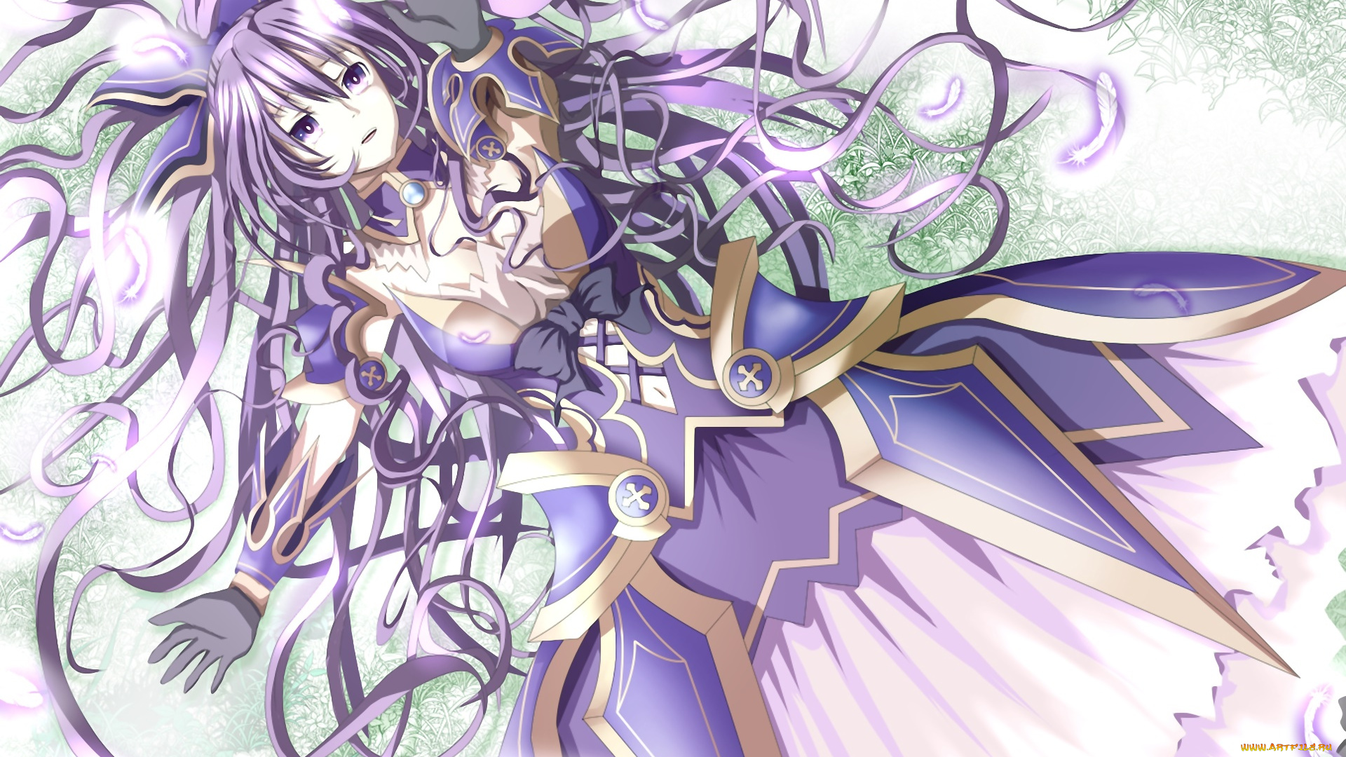 аниме, date, a, live, фон, взгляд, девушка