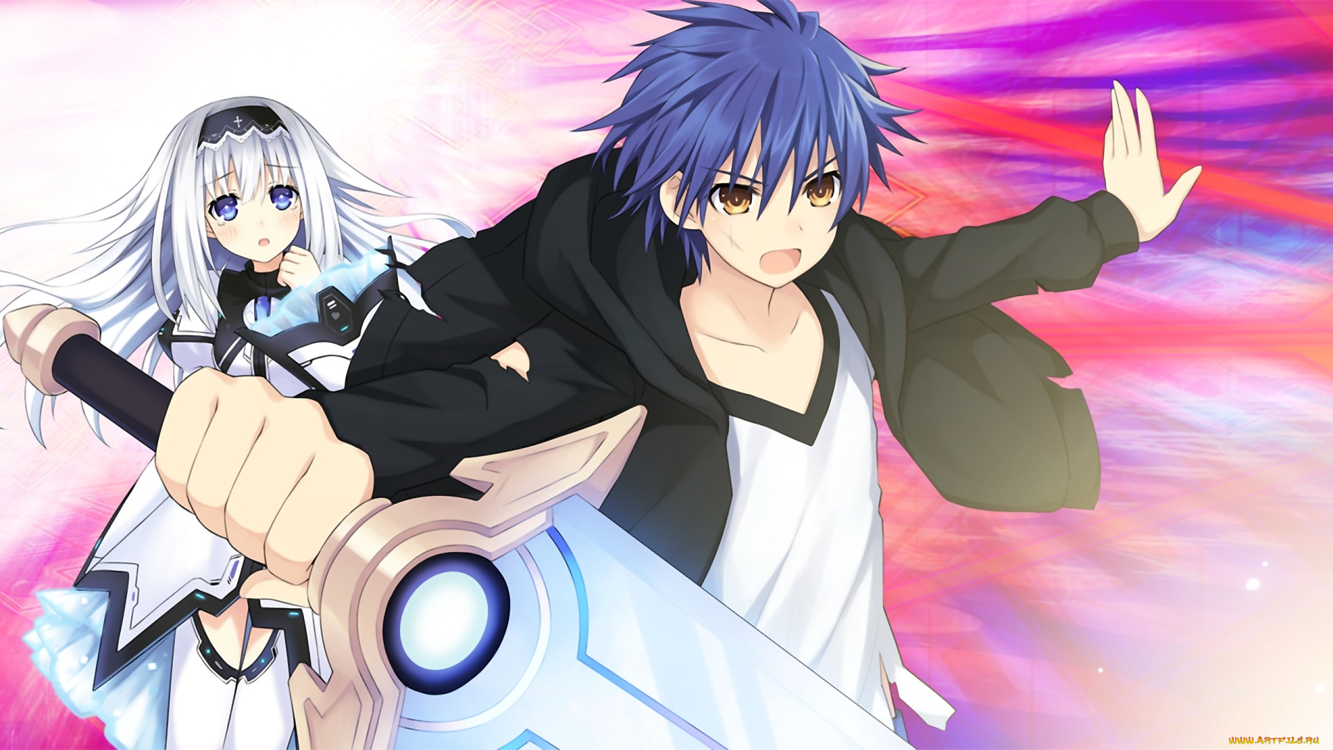 аниме, date, a, live, фон, взгляд, девушка