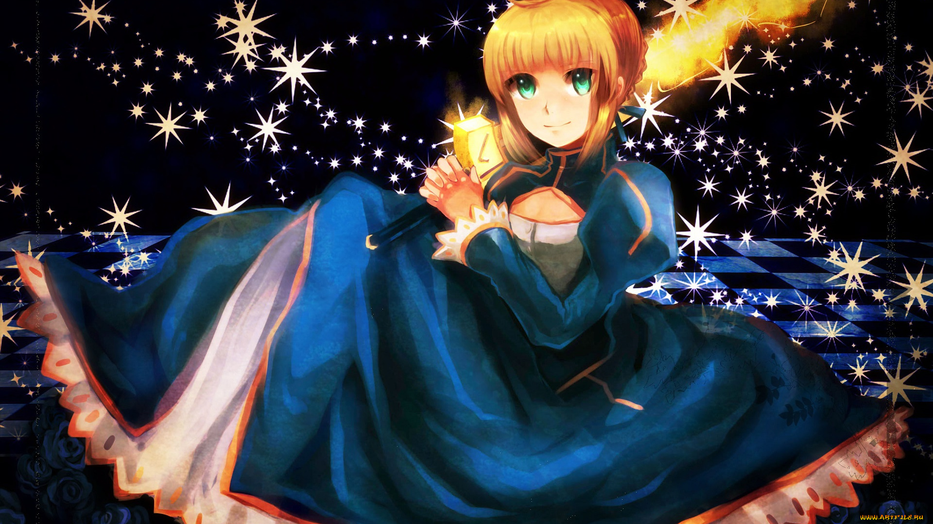 аниме, fate, stay, night, saber