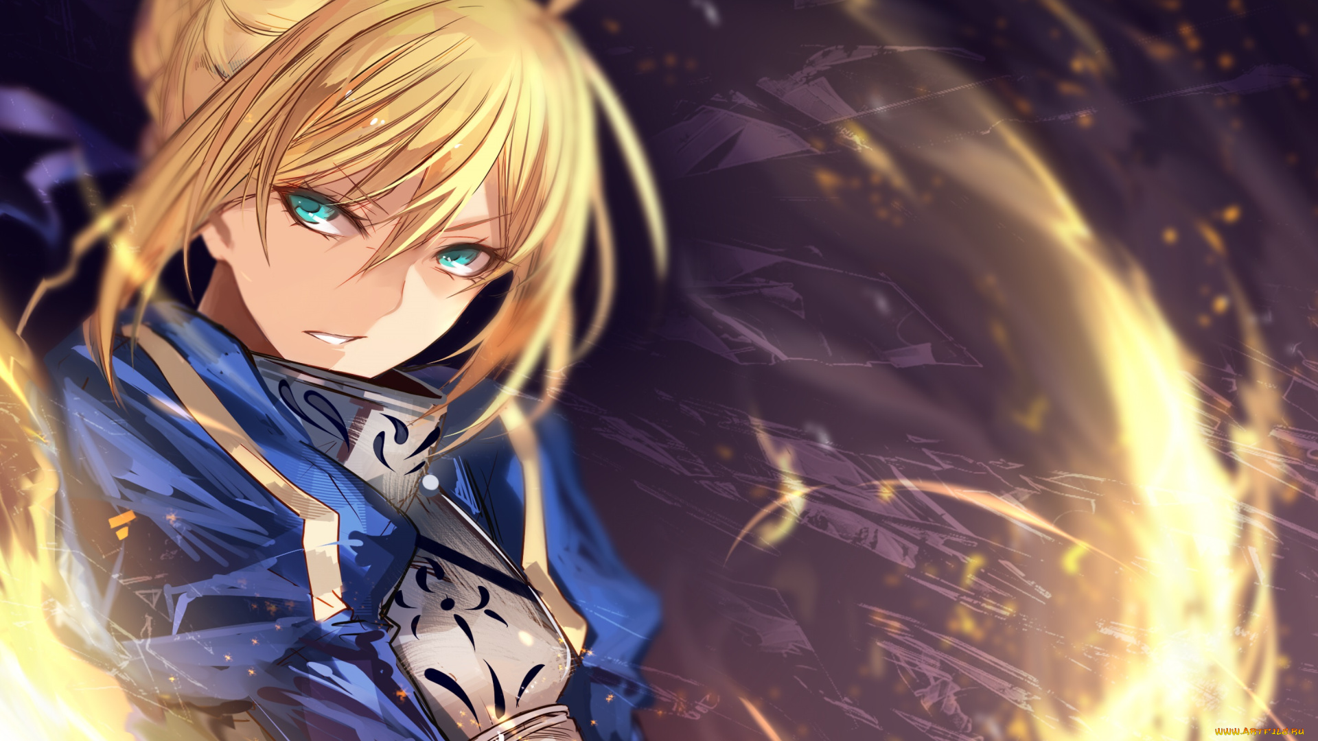 аниме, fate, stay, night, saber