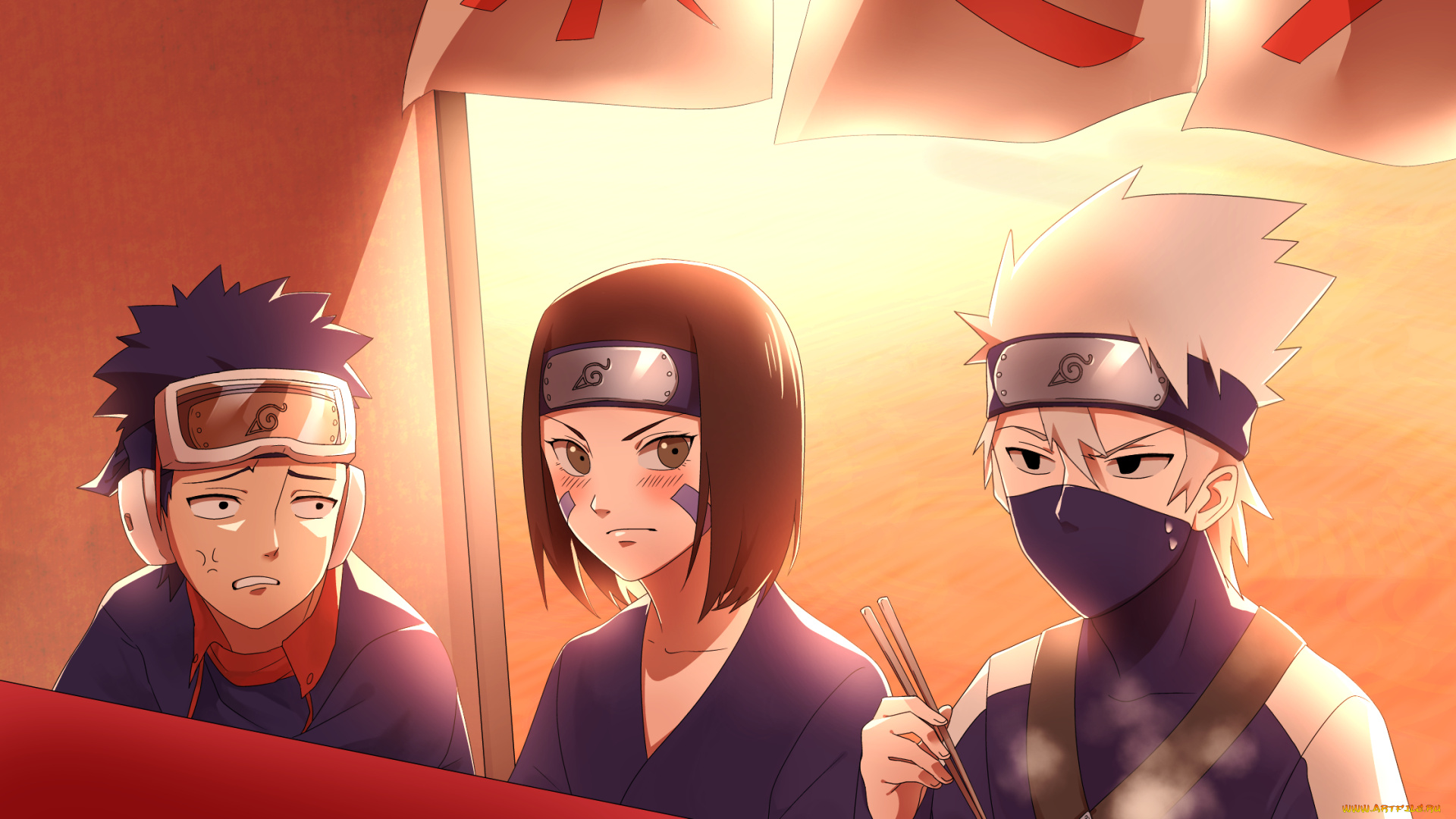 аниме, naruto, team, minato