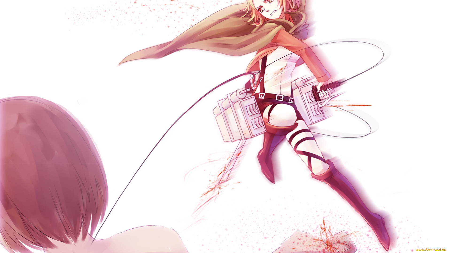 аниме, shingeki, no, kyojin, девушка