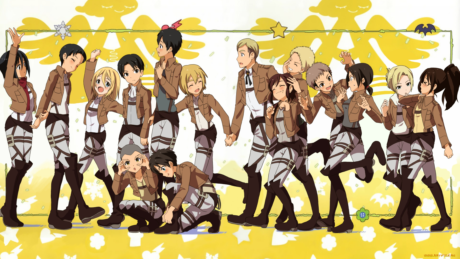 аниме, shingeki, no, kyojin, персонажи