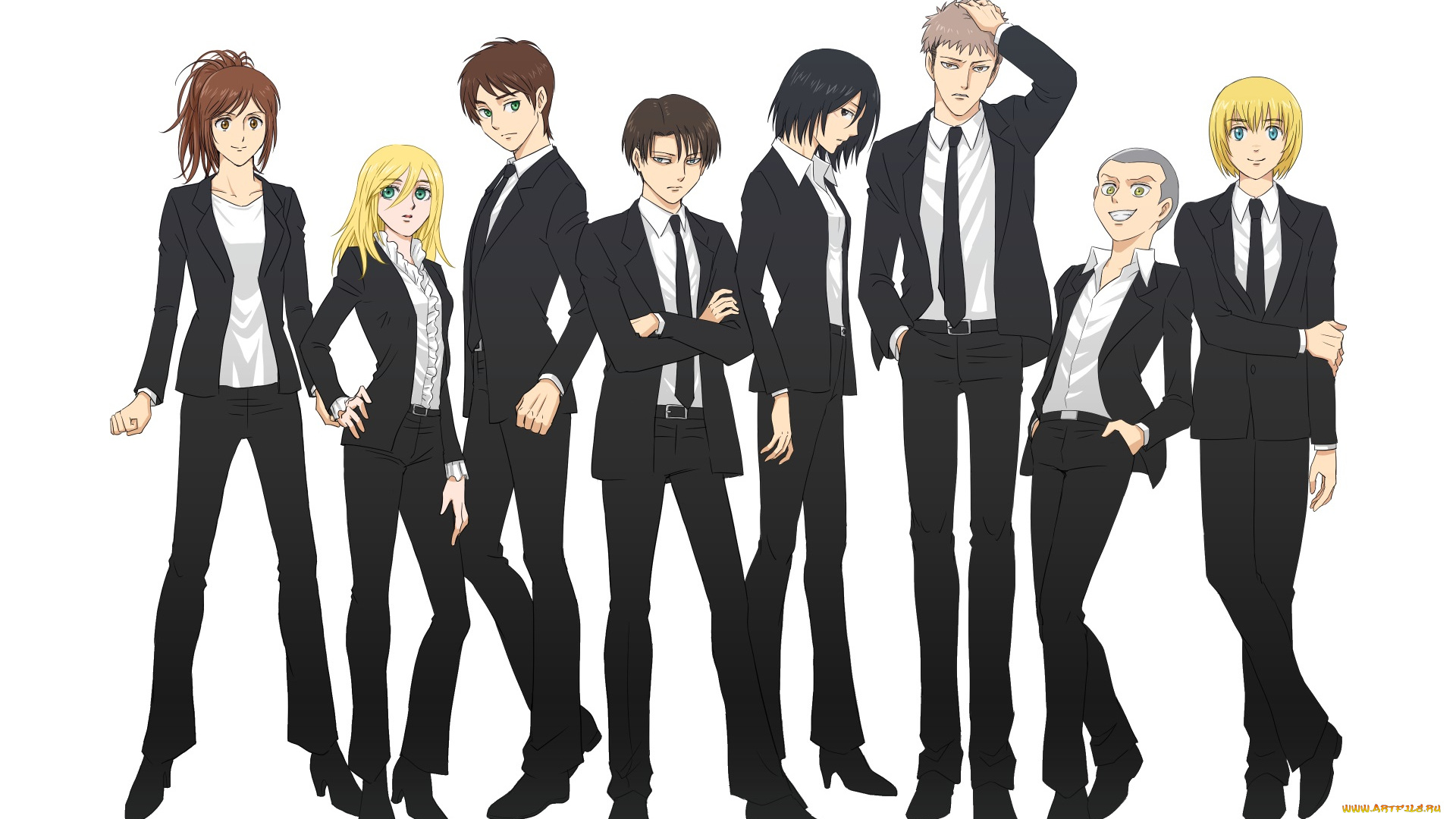 аниме, shingeki, no, kyojin, персонажи