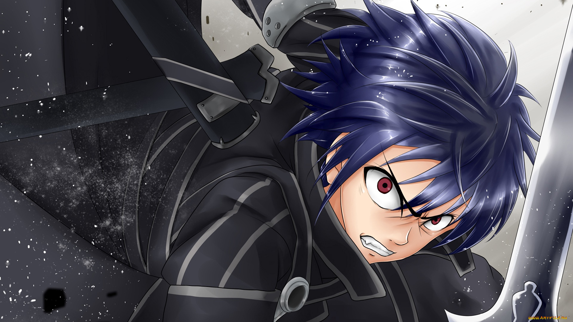 аниме, sword, art, online, девушка, взгляд, фон