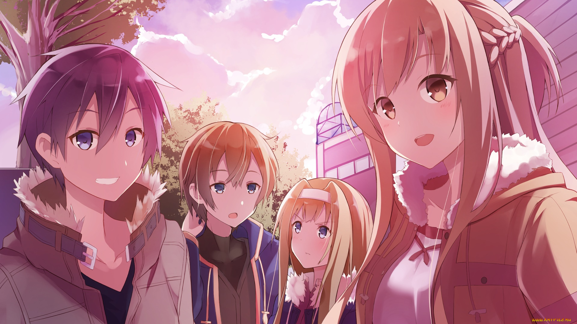 аниме, sword, art, online, девушки, фон, взгляд