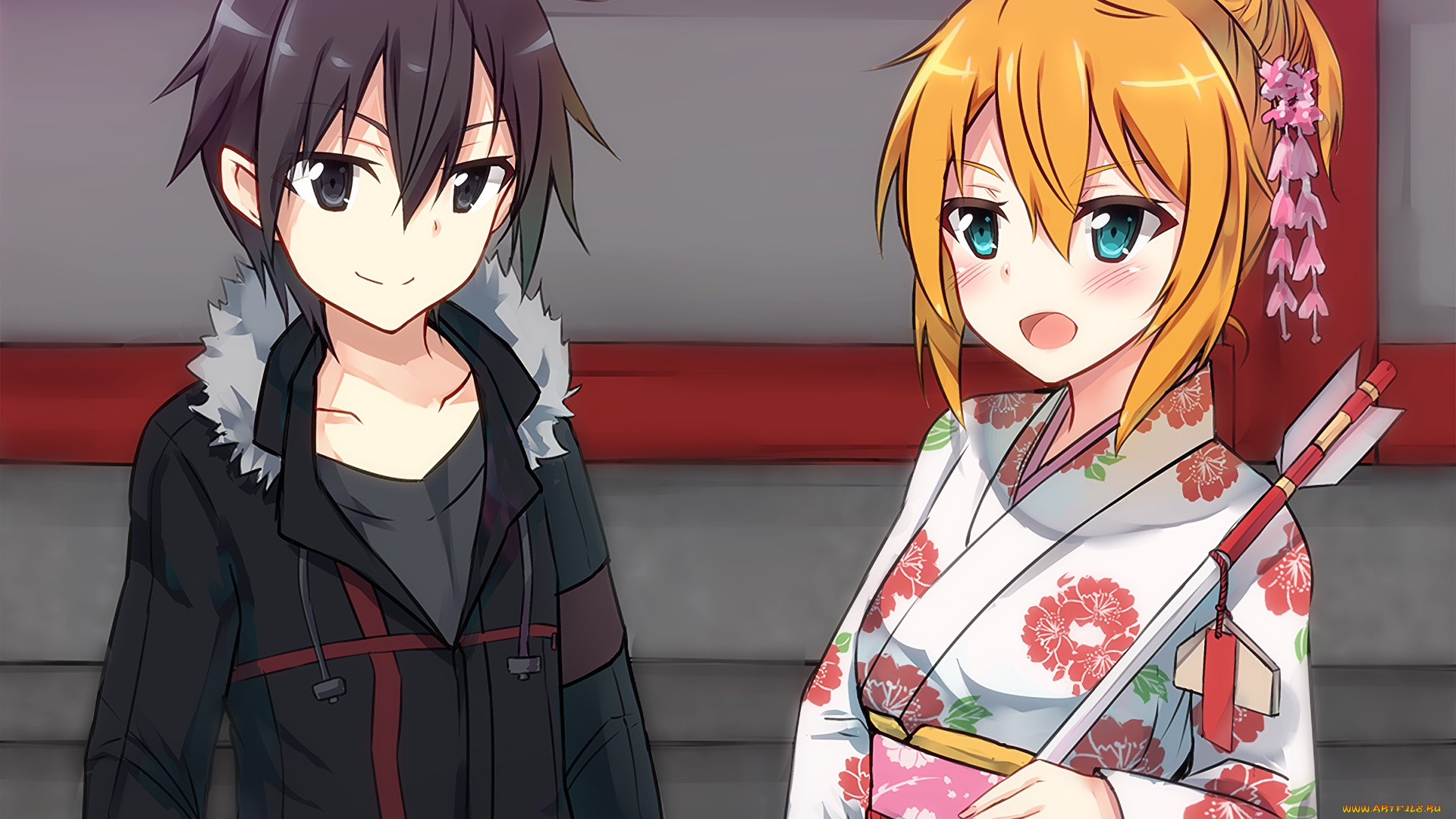 аниме, sword, art, online, девушки, взгляд, фон