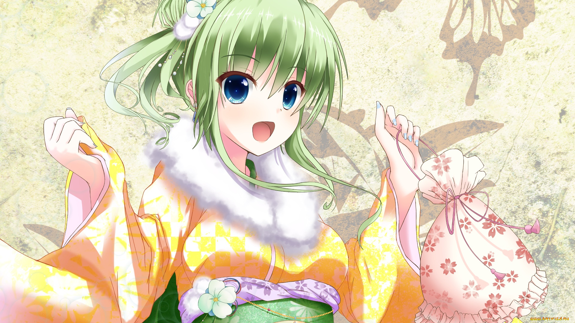 аниме, touhou, девушка, взгляд, фон