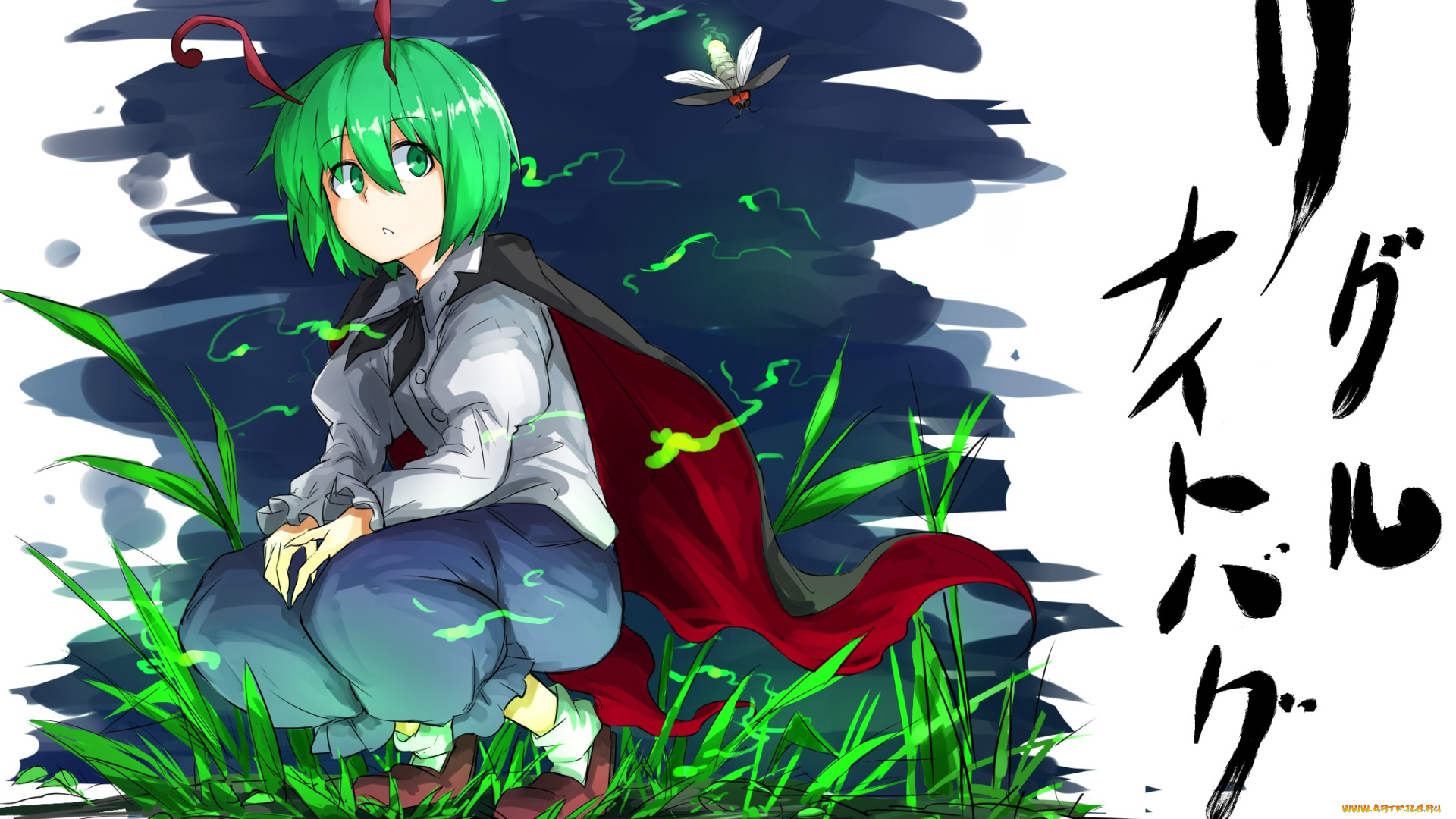 аниме, touhou, wriggle, nightbug