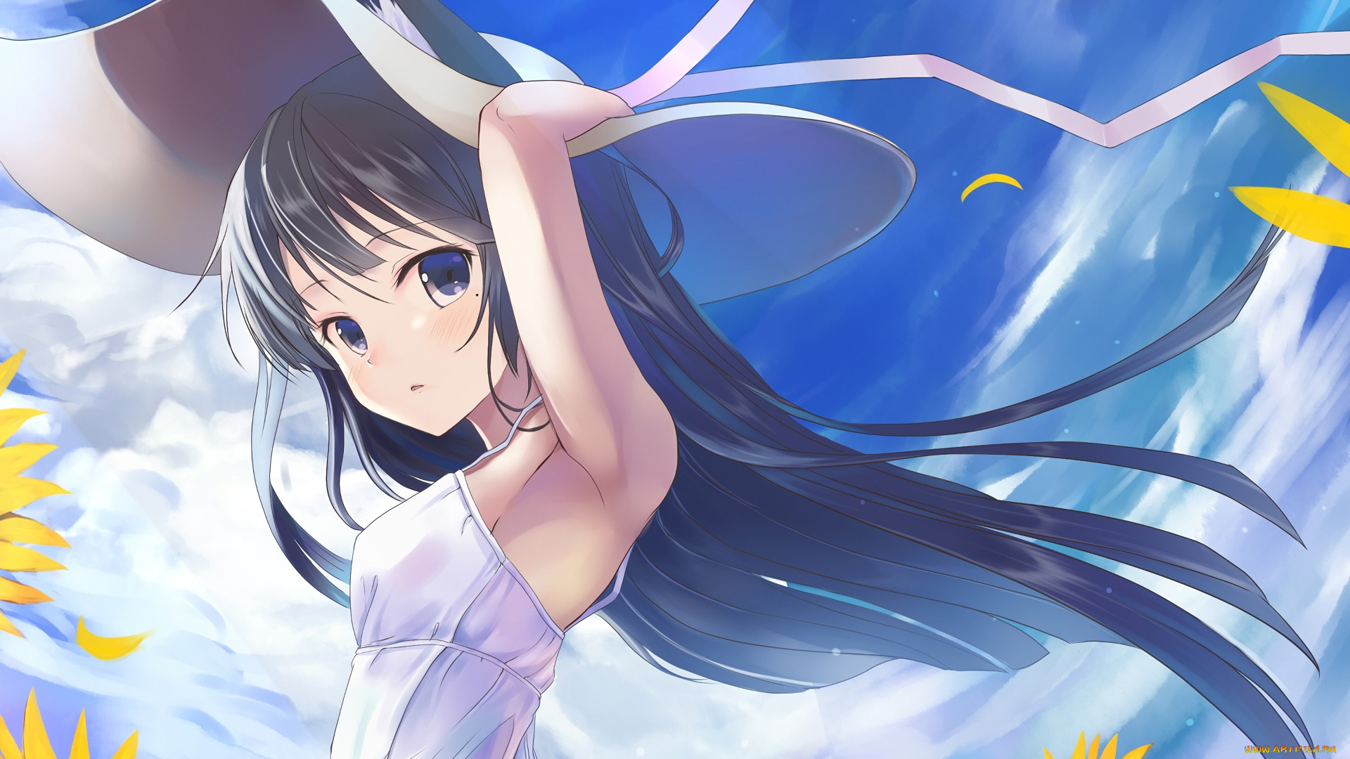 аниме, unknown, , другое, взгляд, фон, девушка