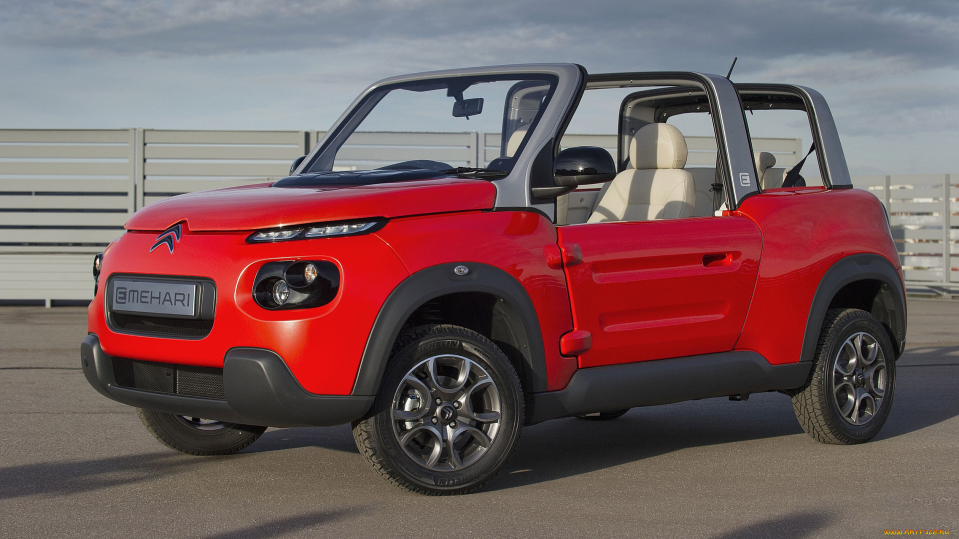 citroen, e-mehari, red, 2017, автомобили, citroen, ds, e-mehari, red, 2017