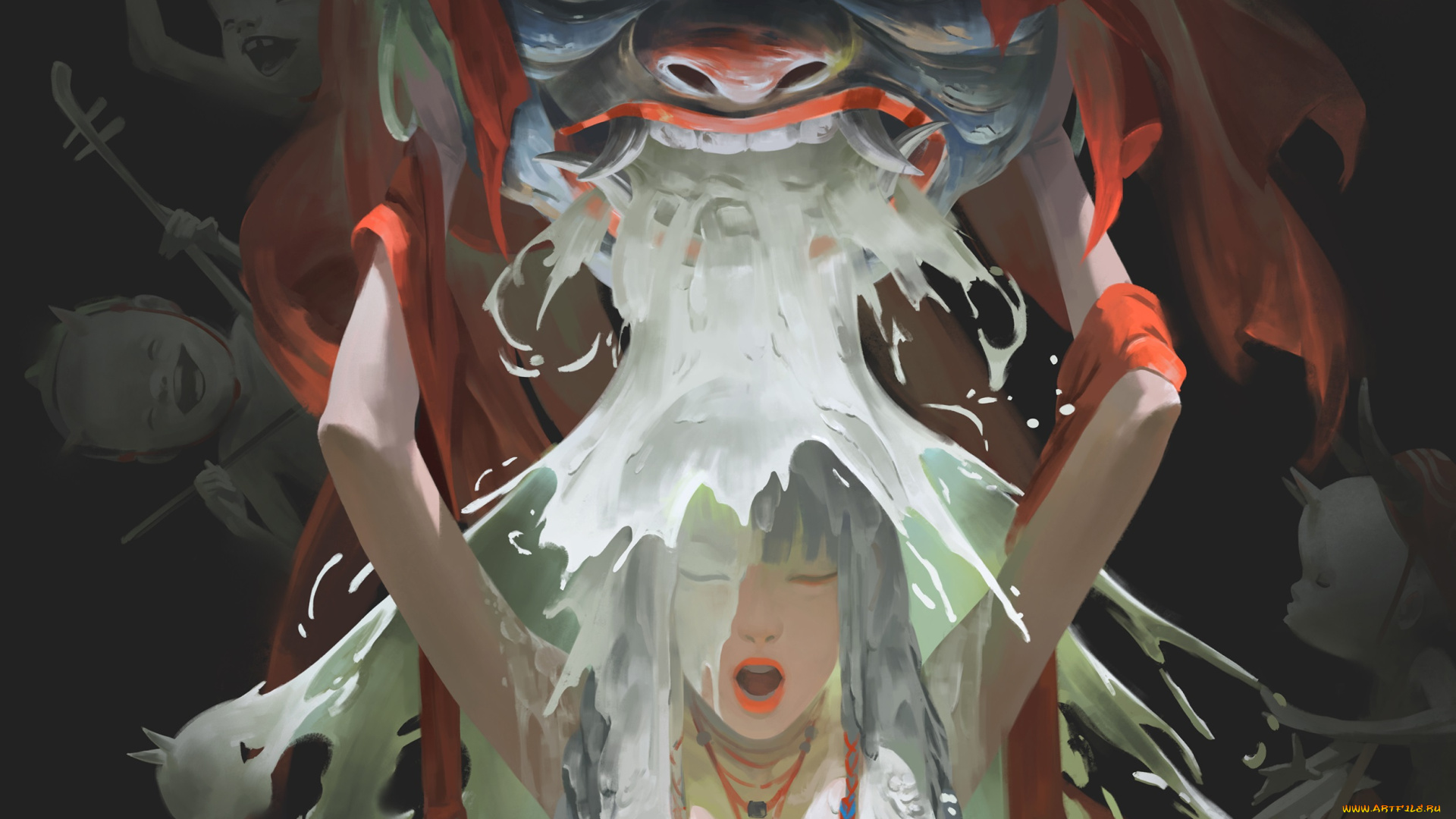 фэнтези, красавицы, и, чудовища, girl