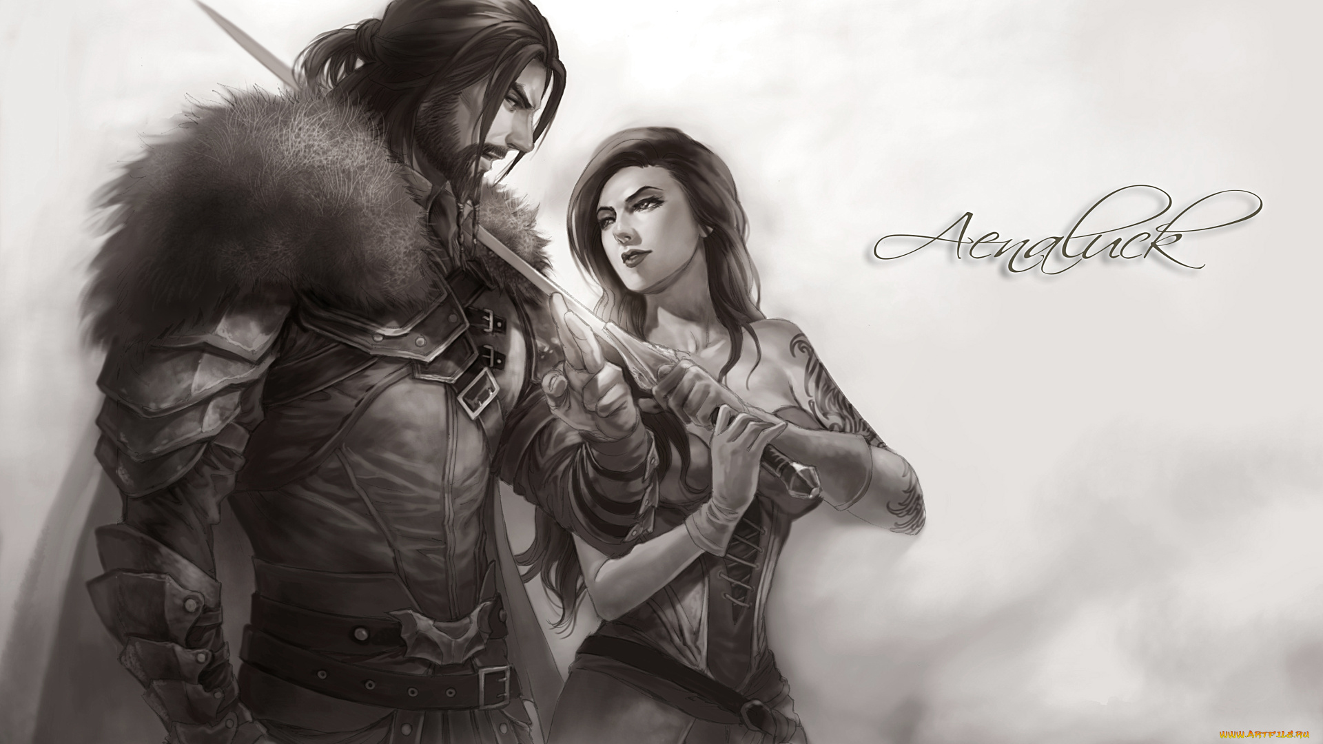 фэнтези, люди, двое