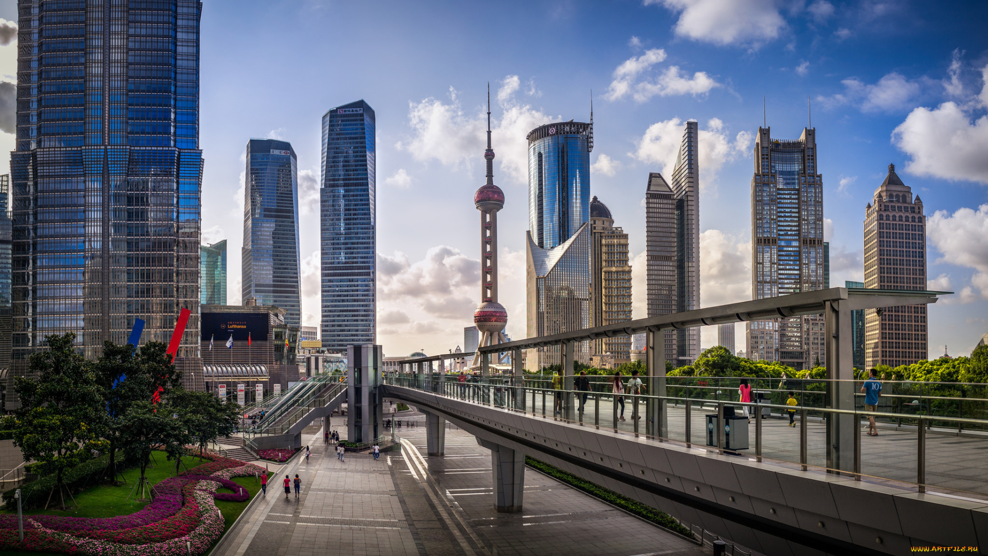 города, шанхай, , китай, bank, of, shanghai, headquarters, люди, улица, oriental, pearl, tower, сад, автобусная, остановка, шанхай