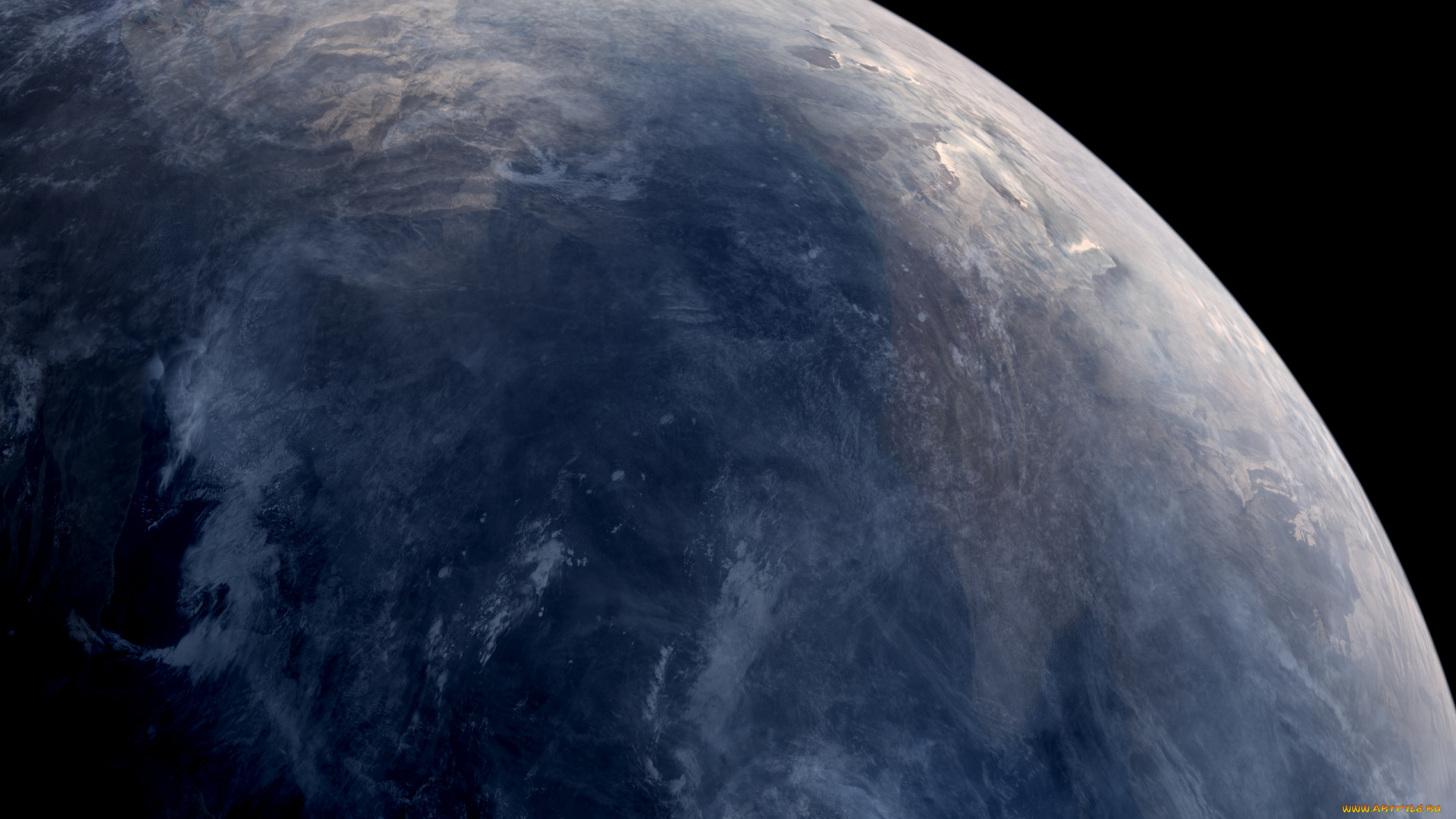 космос, арт, планета, вселенная, звезды