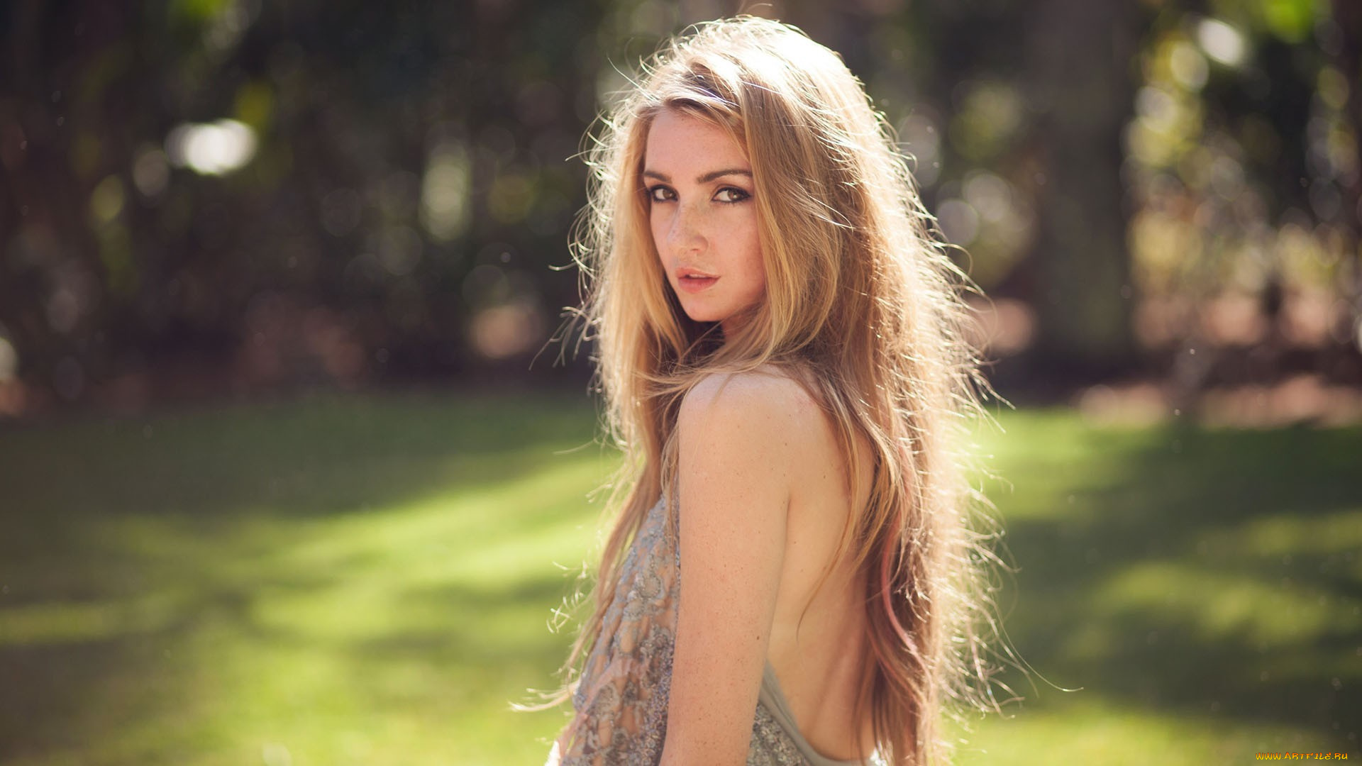 kristina, hoock, девушки, -unsort, , блондинки, kristina, hoock, блондинка, сарафан, взгляд