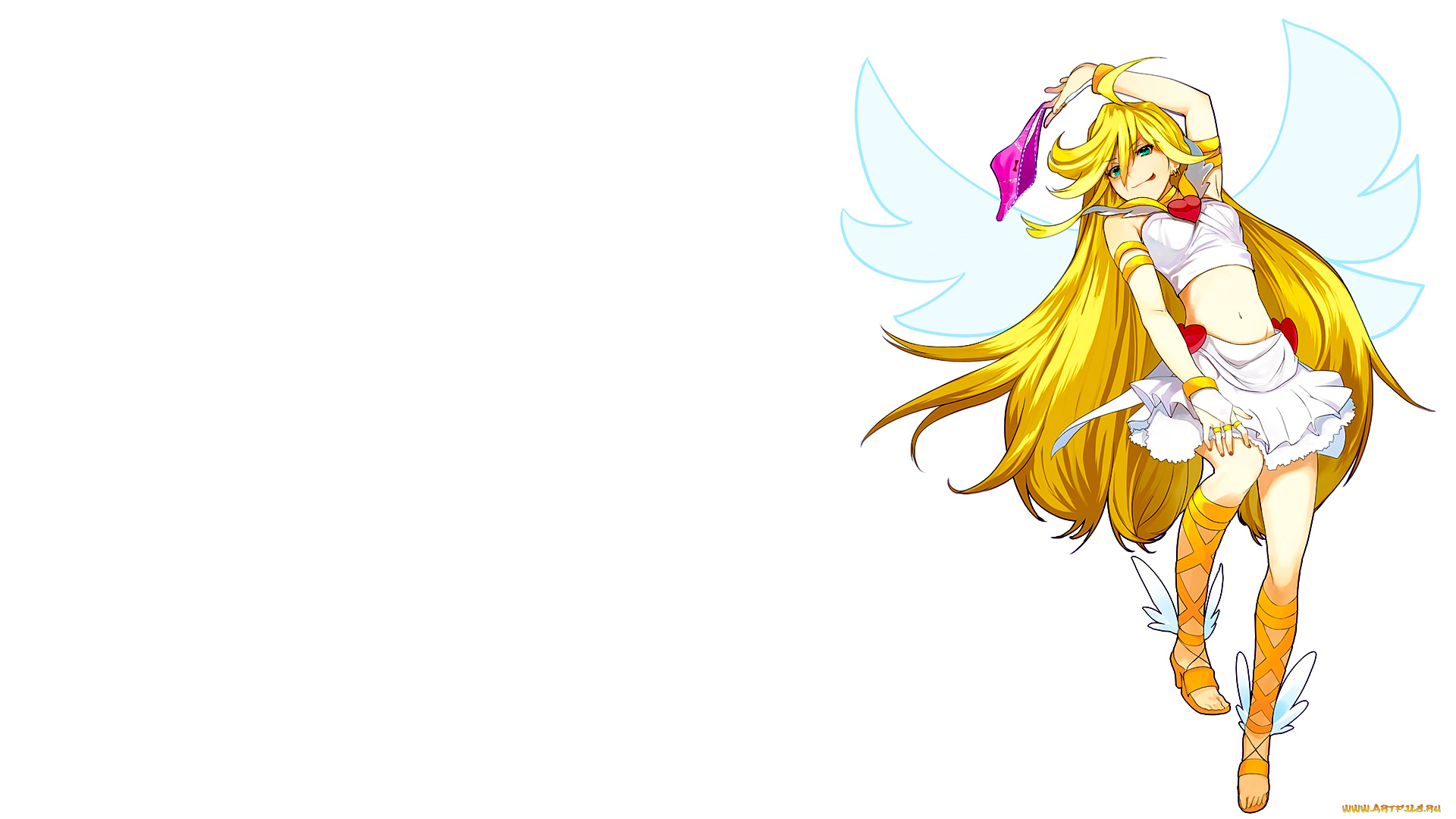 panty, &, stocking, with, garterbelt, аниме, взгляд, девушка, фон