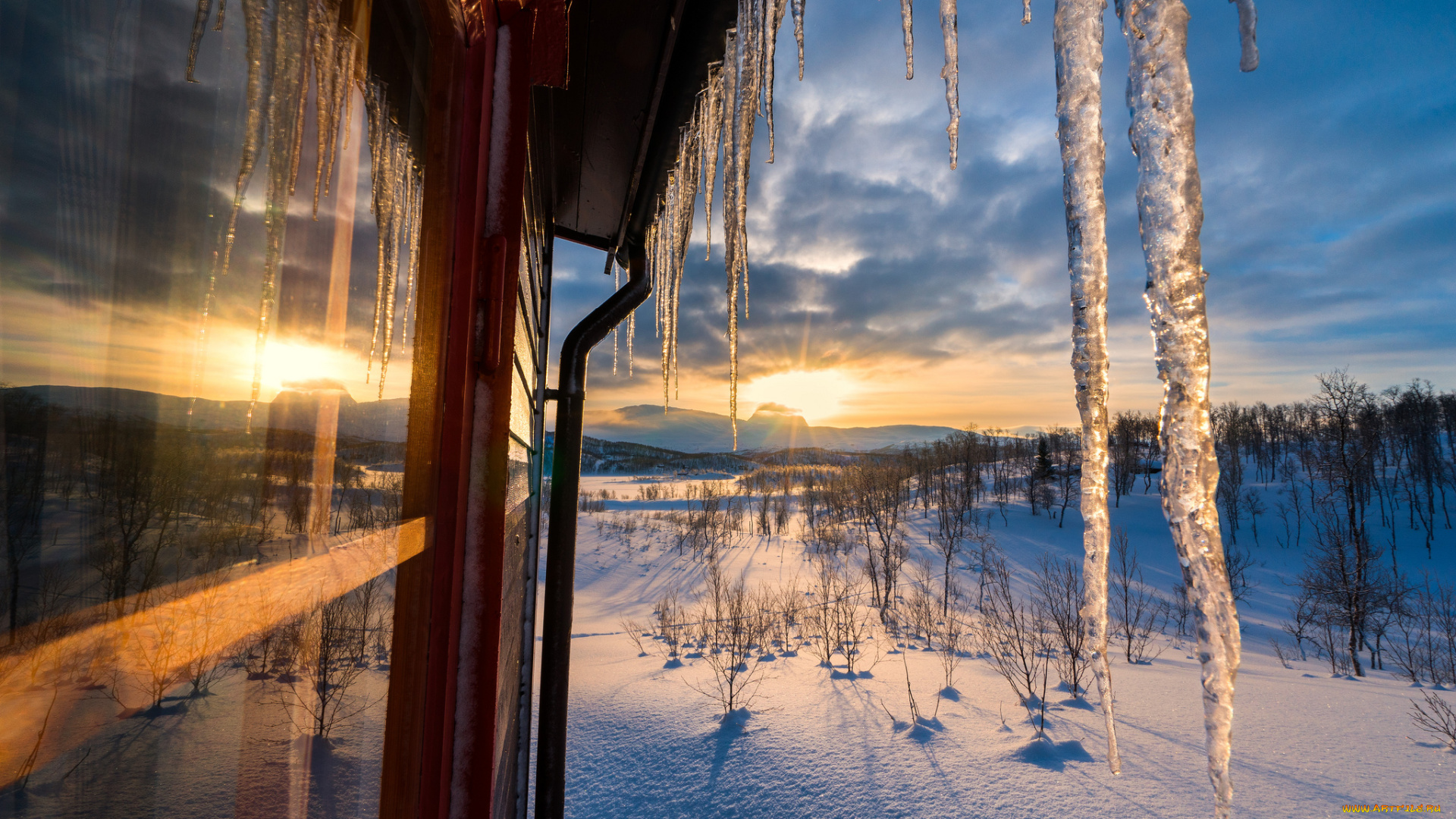 природа, зима, снег