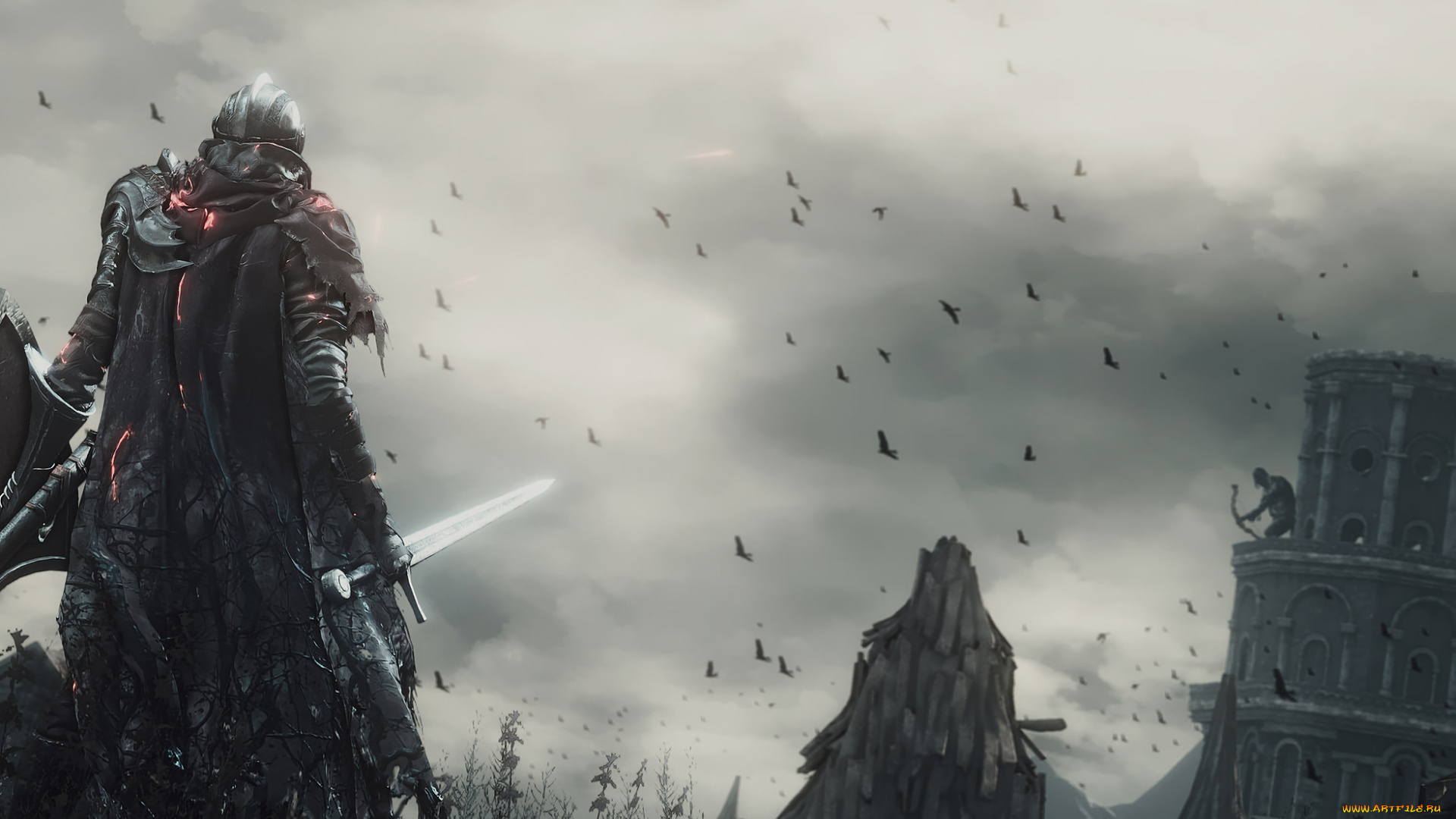 видео, игры, dark, souls, 3, воин