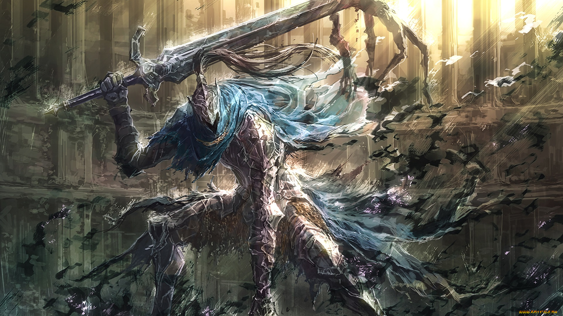 видео, игры, dark, souls, рыцарь, арториас, доспех, путник, бездны, knight, artorias, the, abysswalker, меч, dark, souls