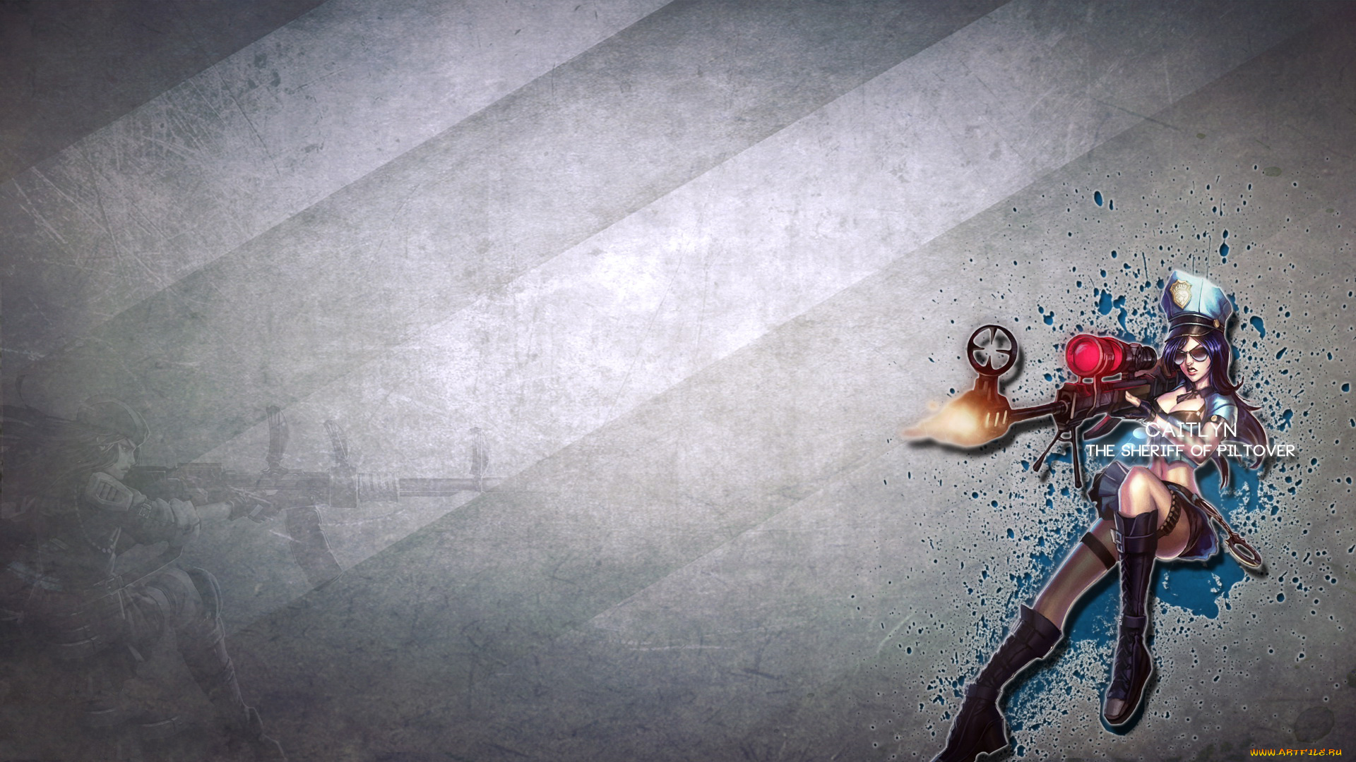 видео, игры, league, of, legends, девушка, винтовка, взгляд, фон, caitlyn