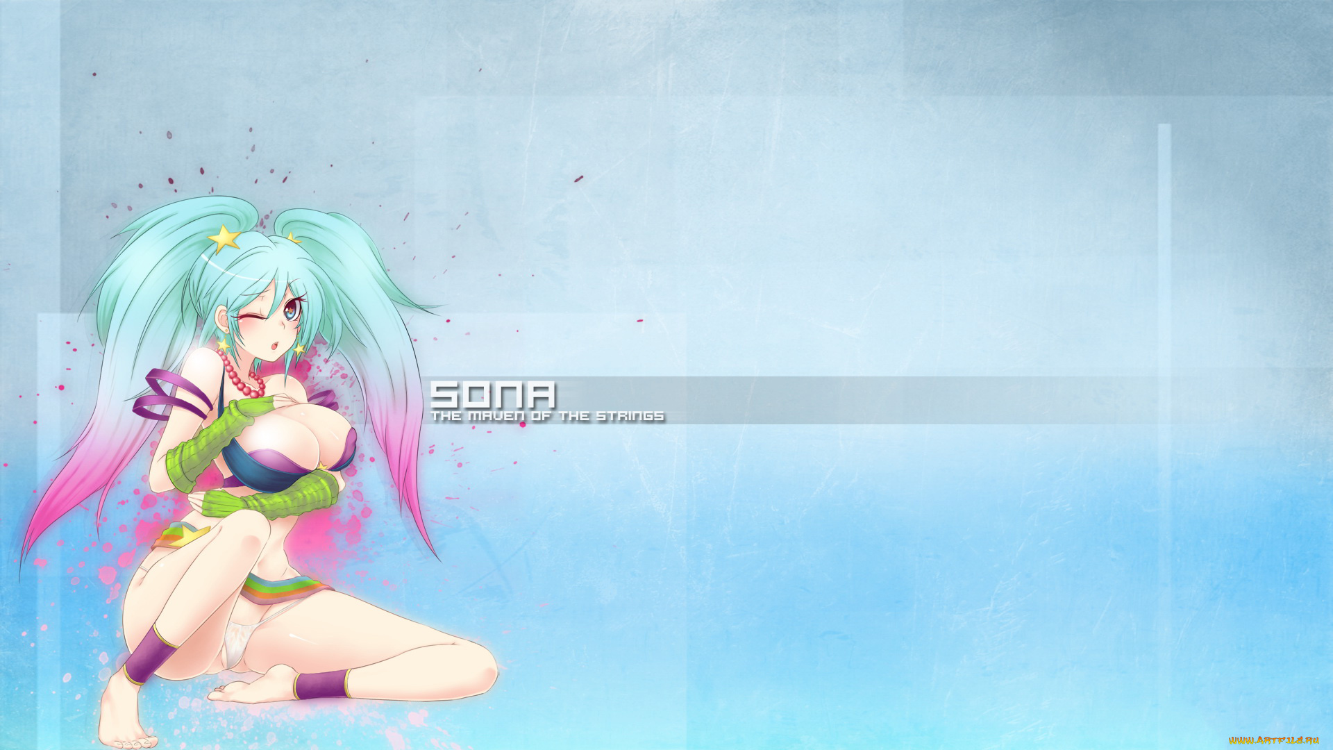 видео, игры, league, of, legends, девушка, взгляд, фон, sona