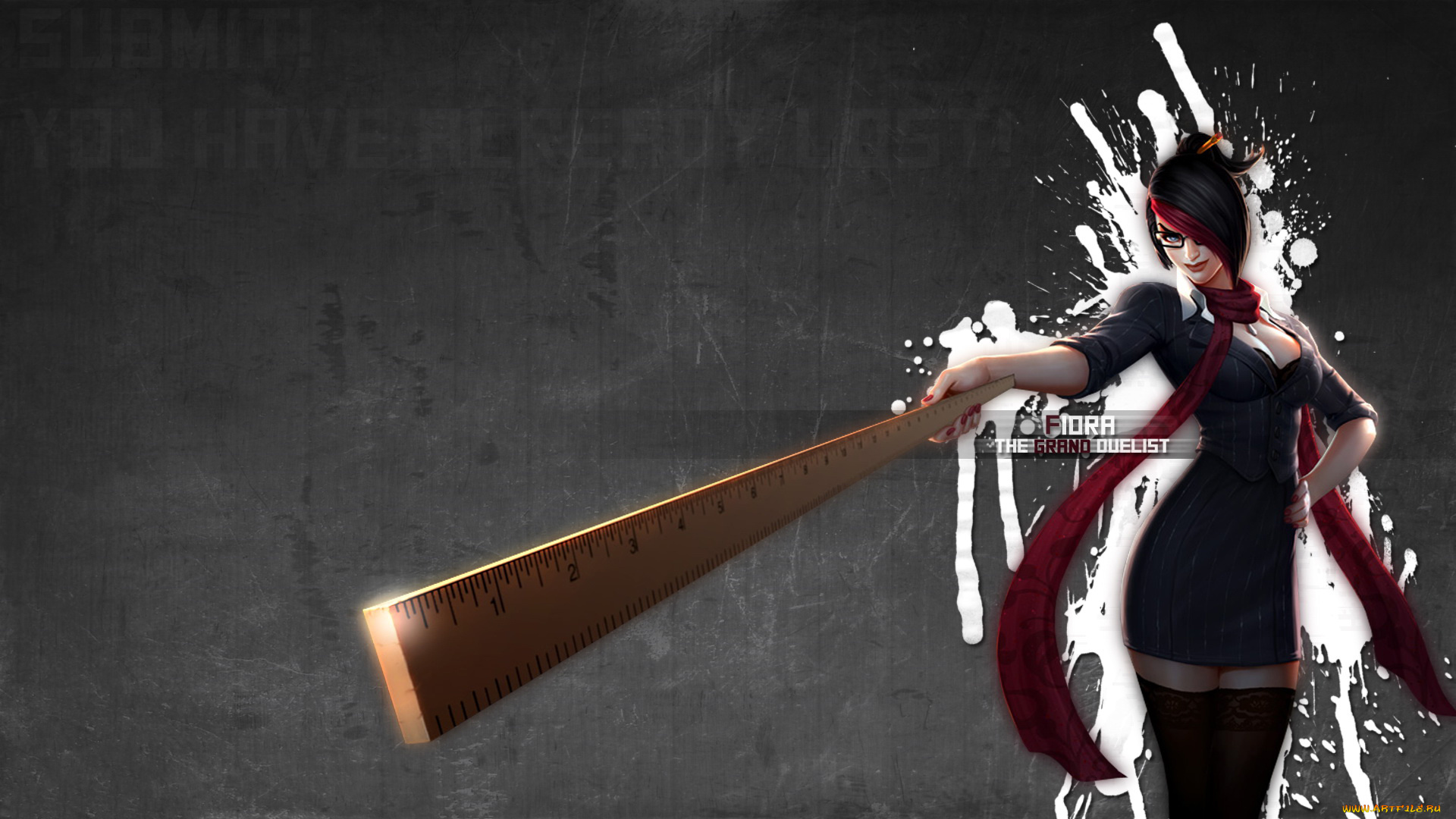 видео, игры, league, of, legends, линейка, взгляд, фон, девушка, fiora