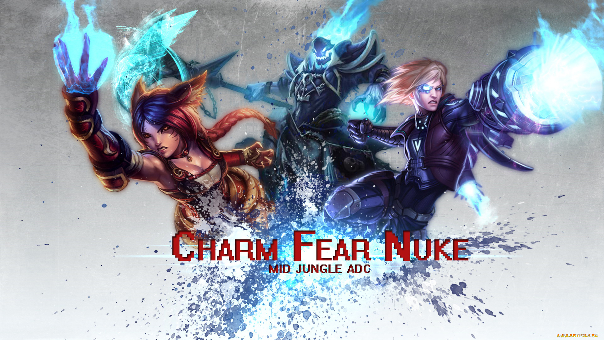 видео, игры, league, of, legends, магия, униформа, фон, существо, мужчина, девушка, ahri, lucian