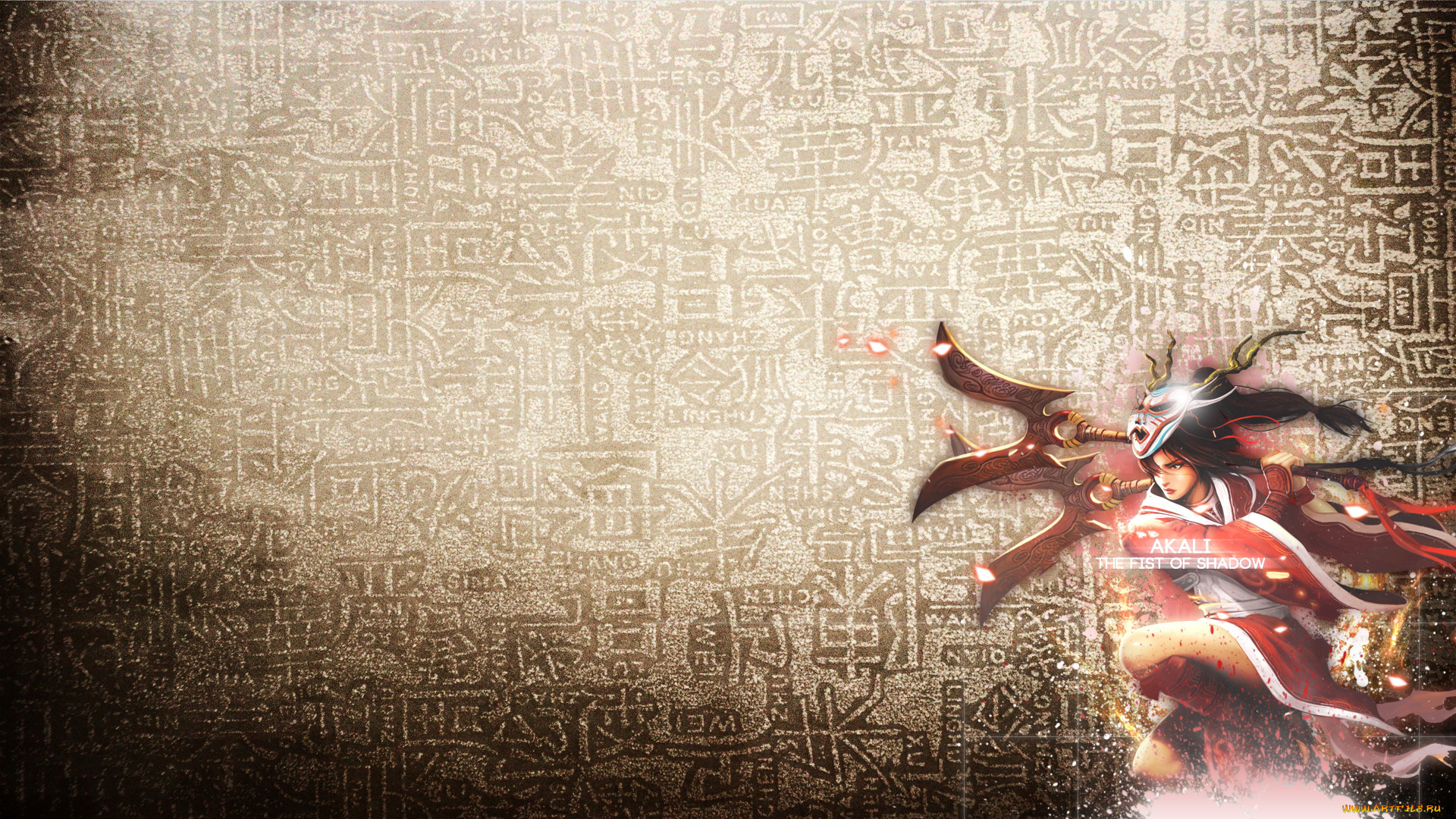 видео, игры, league, of, legends, маска, взгляд, фон, девушка, akali