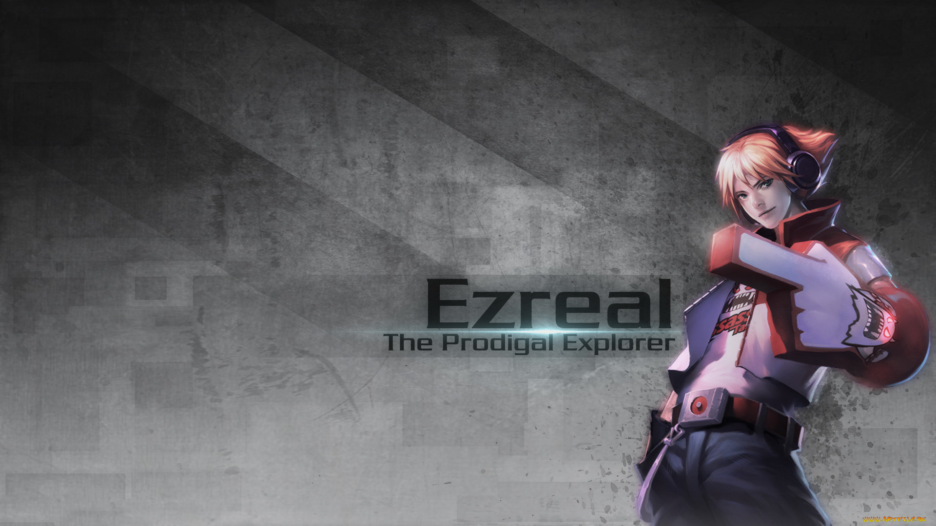 видео, игры, league, of, legends, мужчина, фон, взгляд, наушники, ezreal