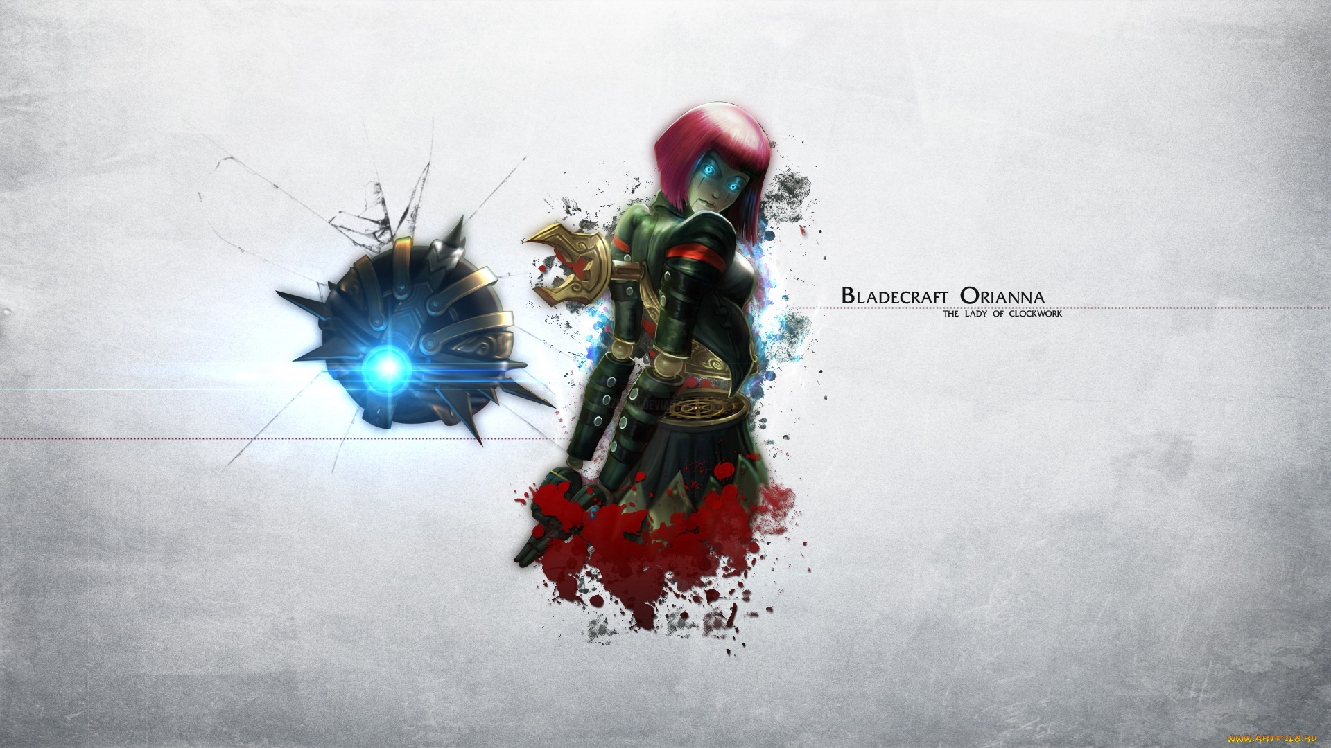 видео, игры, league, of, legends, униформа, существо, взгляд, фон, девушка, orianna