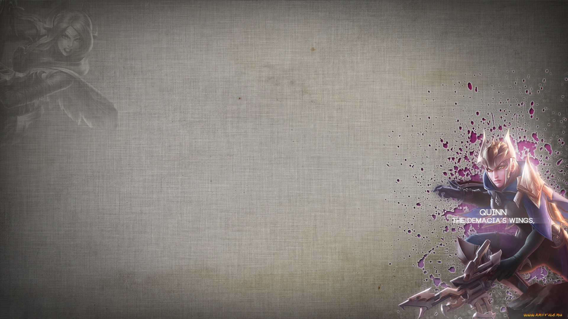 видео, игры, league, of, legends, униформа, взгляд, фон, девушка, quinn