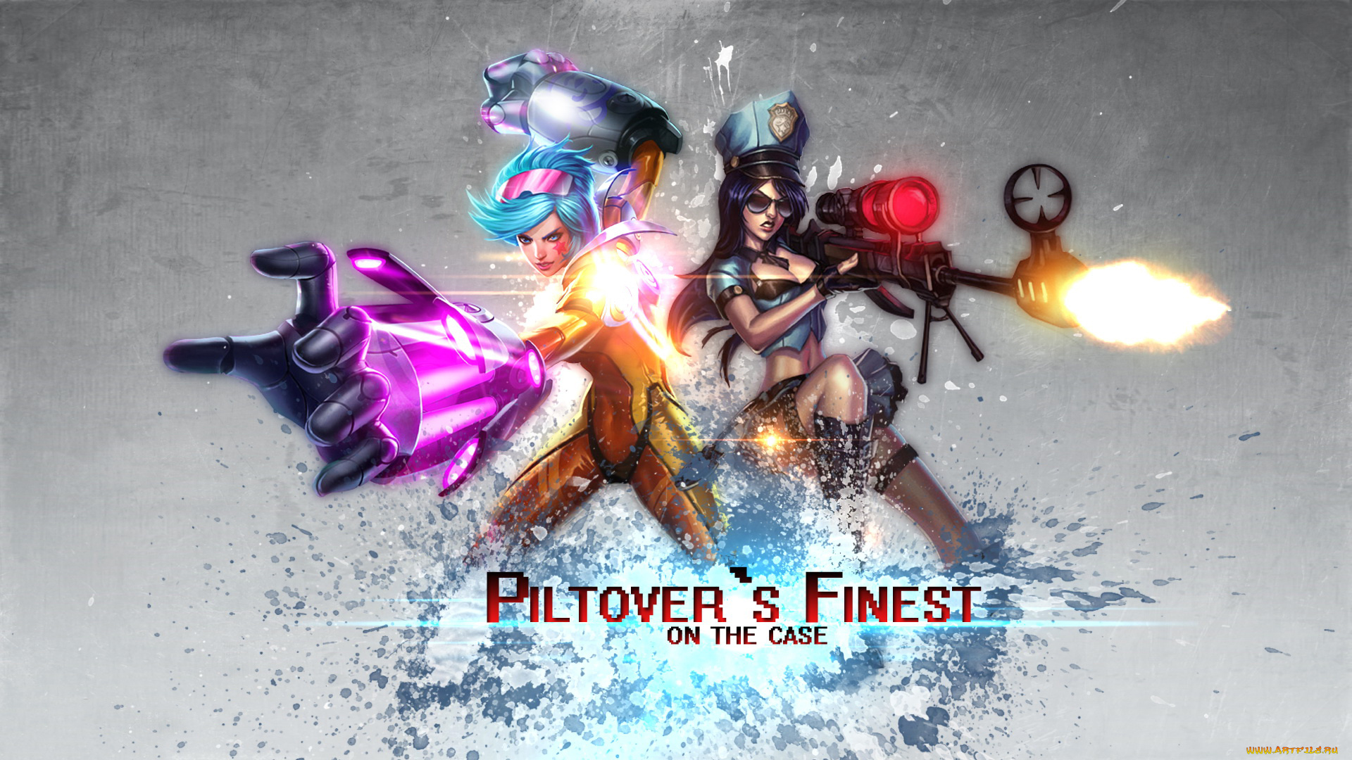 видео, игры, league, of, legends, винтовка, униформа, взгляд, фон, девушки, vi, caitlyn