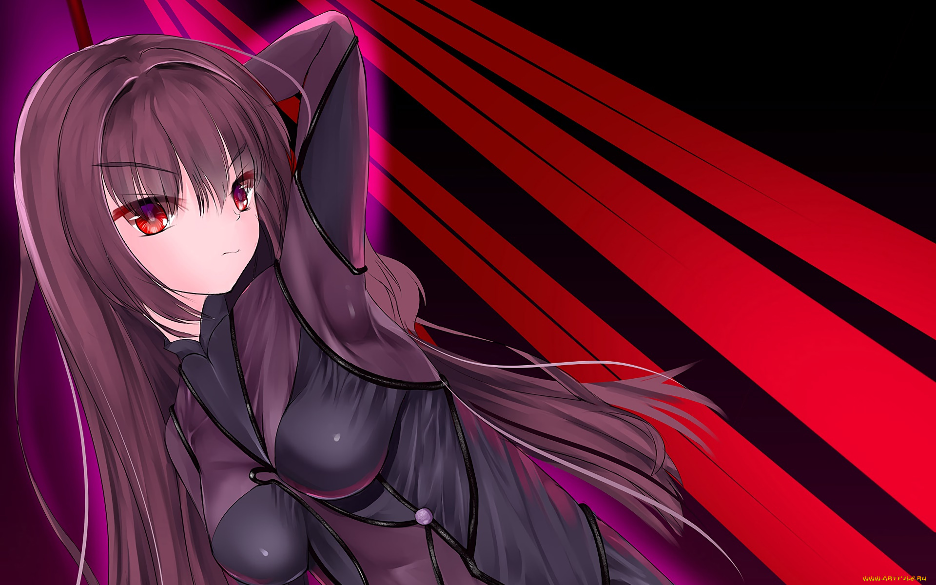 аниме, fate, stay, night, девушка, взгляд, фон