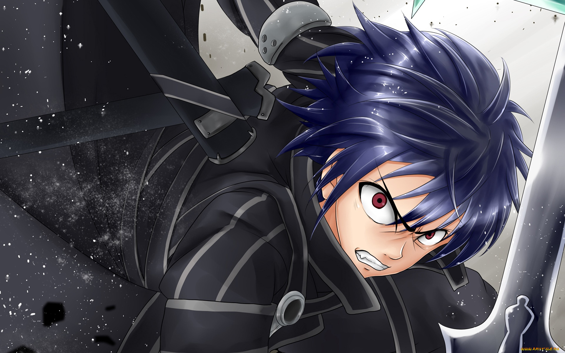 аниме, sword, art, online, девушка, взгляд, фон