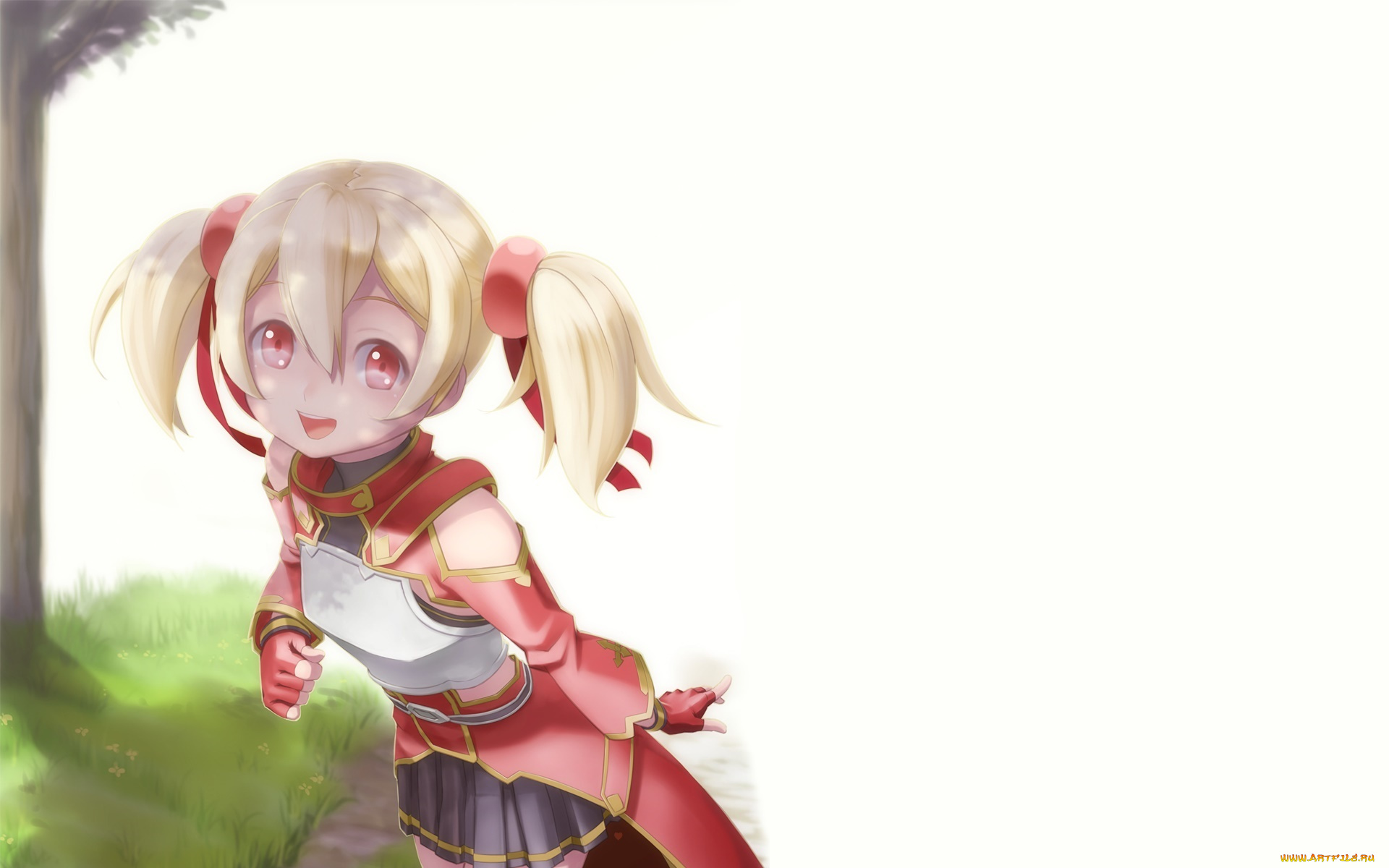 аниме, sword, art, online, девушка, взгляд, фон