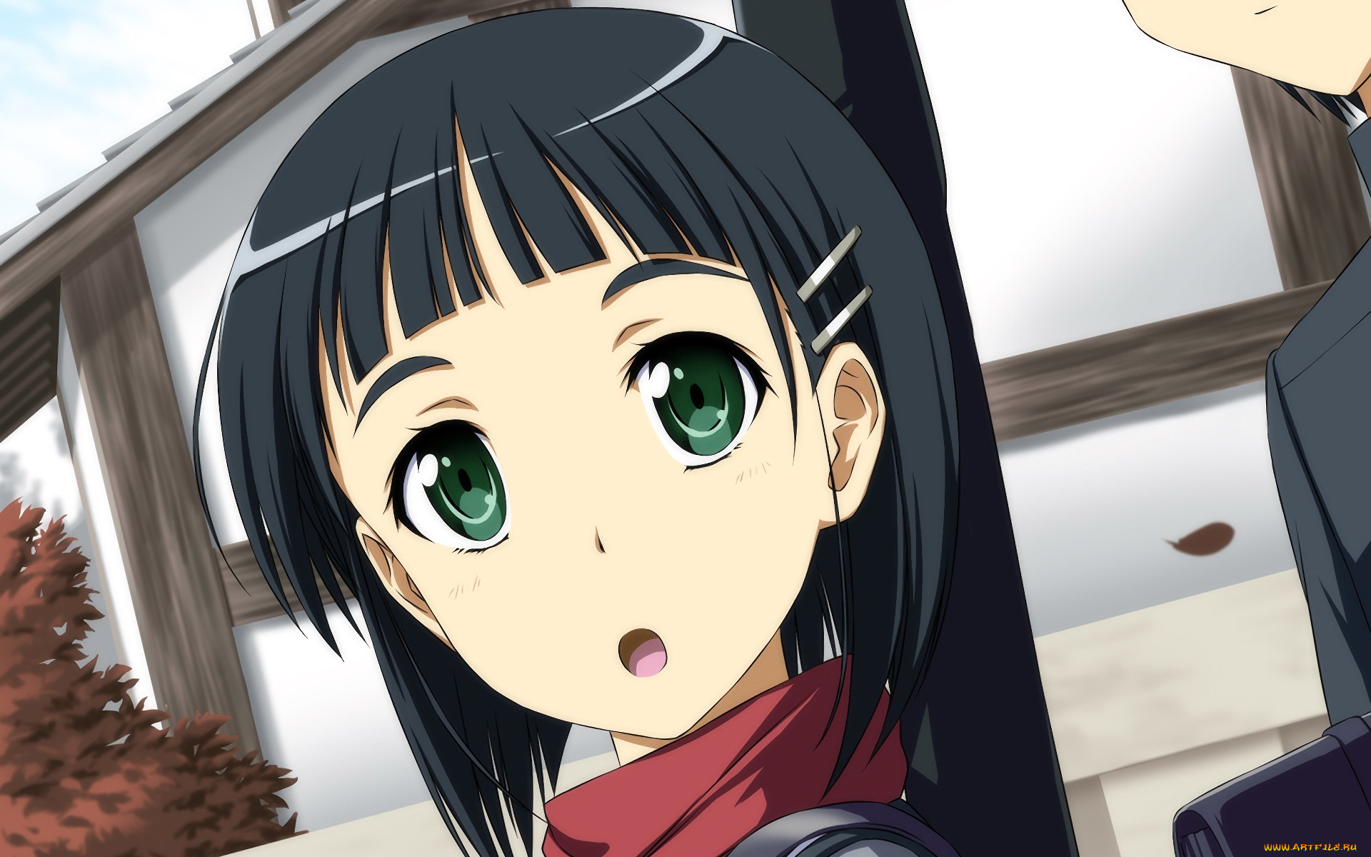 аниме, sword, art, online, девушка, взгляд, фон