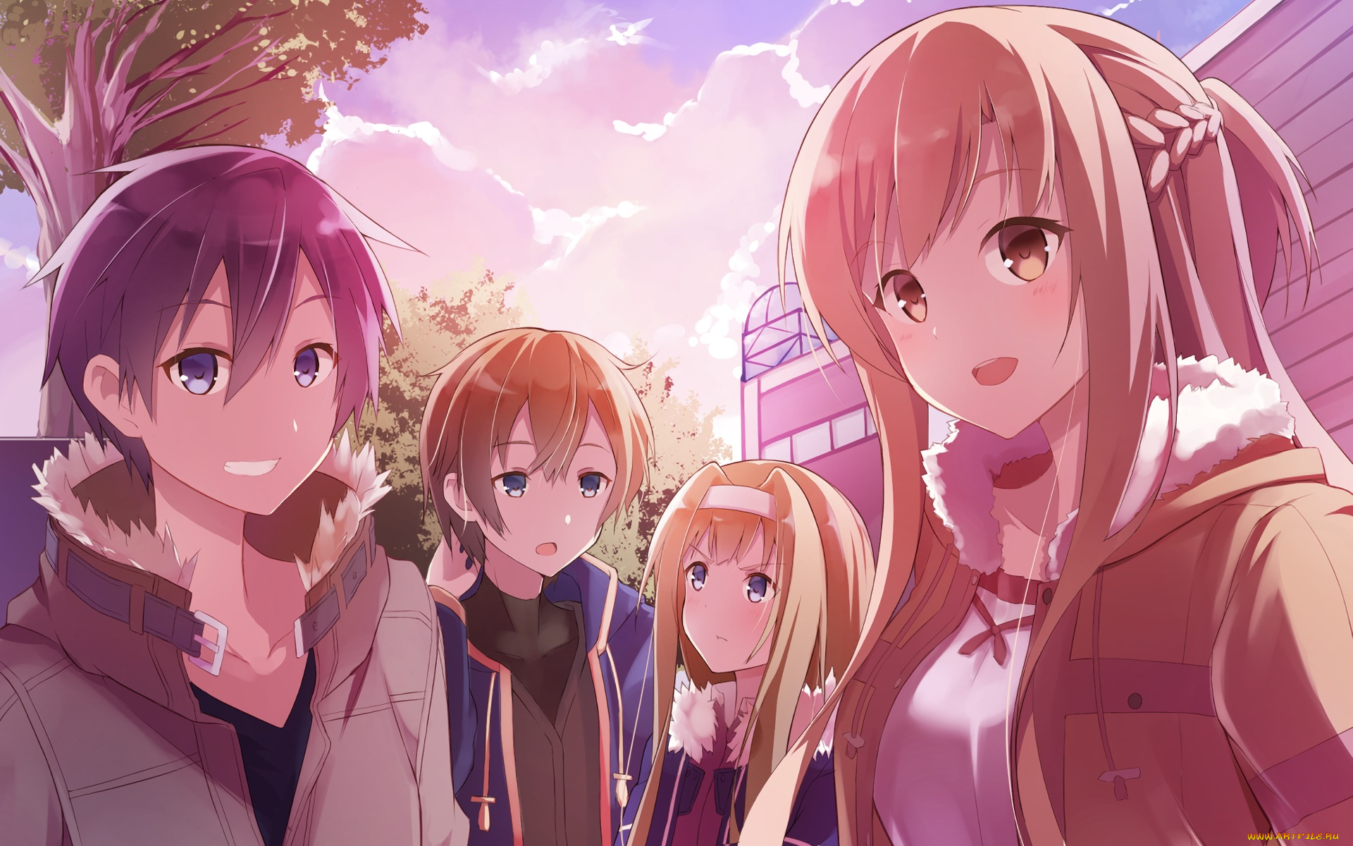 аниме, sword, art, online, девушки, фон, взгляд