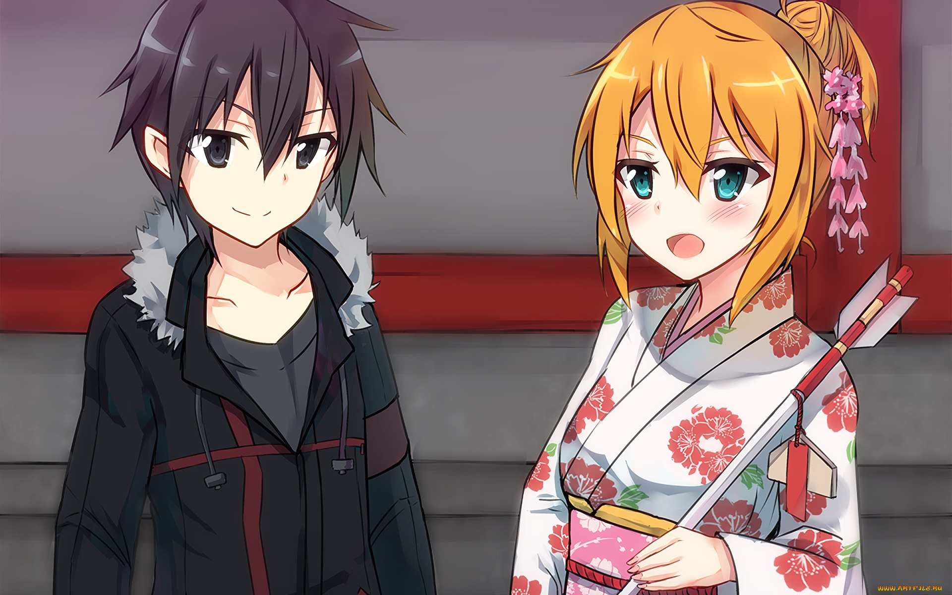 аниме, sword, art, online, девушки, взгляд, фон