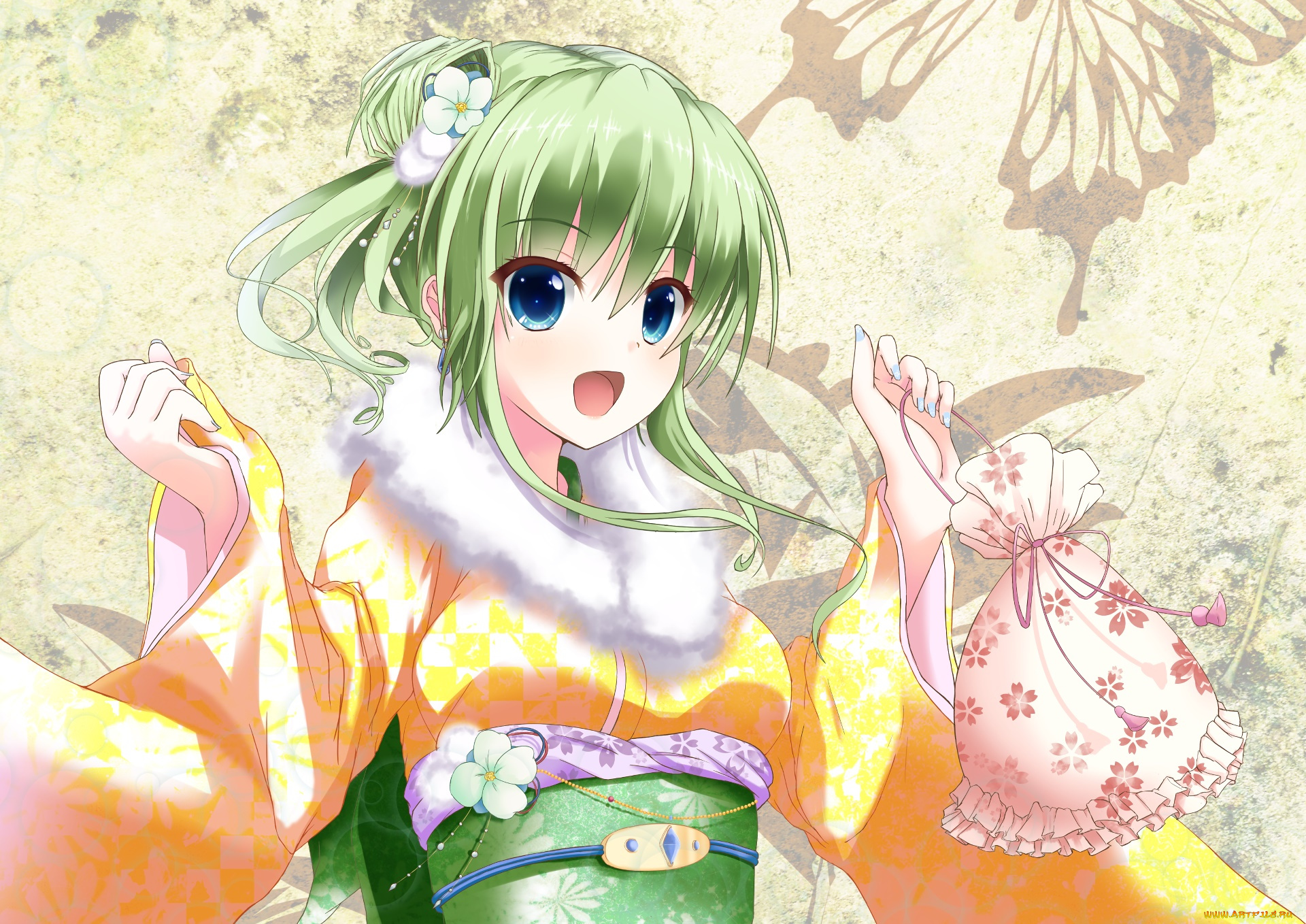 аниме, touhou, девушка, взгляд, фон