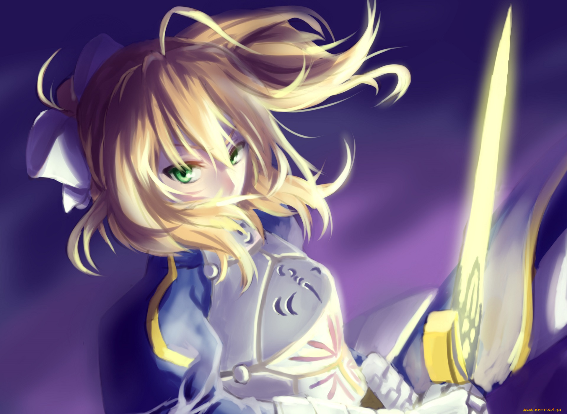 аниме, fate, stay, night, saber