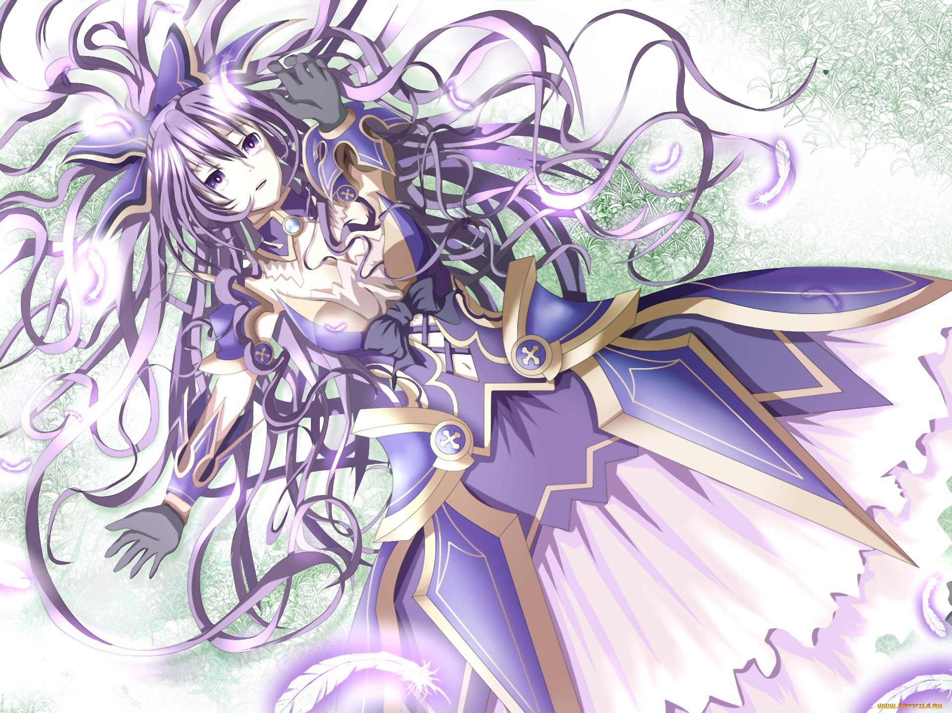 аниме, date, a, live, фон, взгляд, девушка