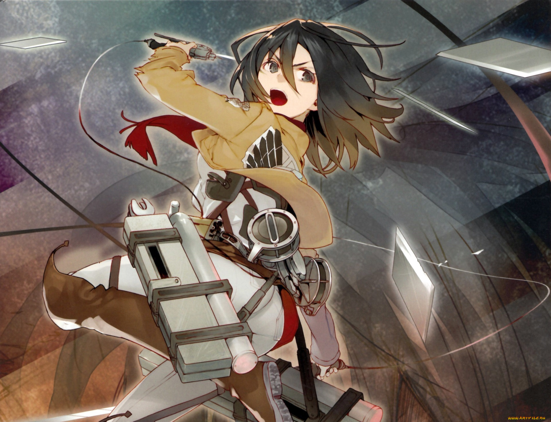 аниме, shingeki, no, kyojin, микаса